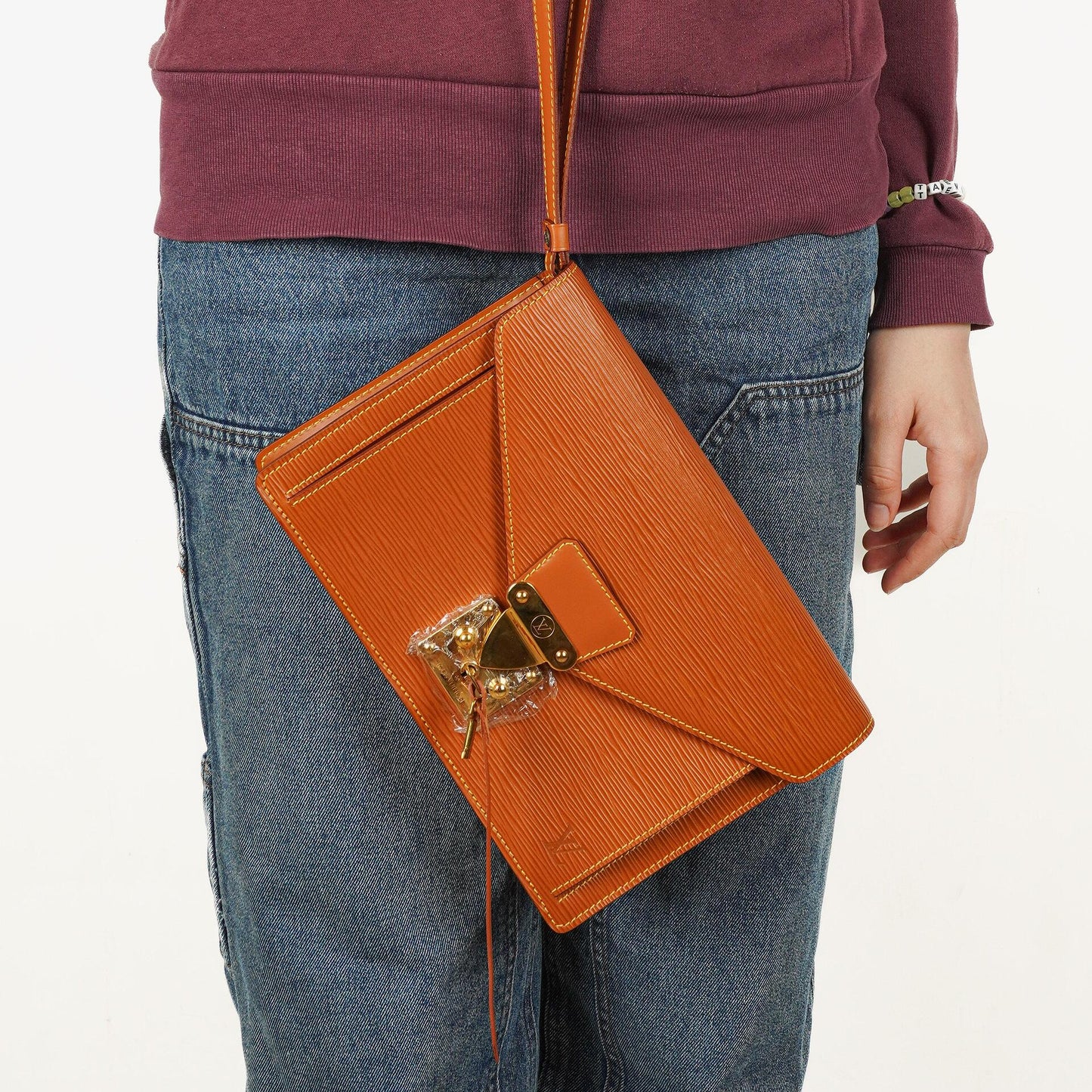 Louis Vuitton Pochette Sellier Dragonne Cognac Epi Clutch