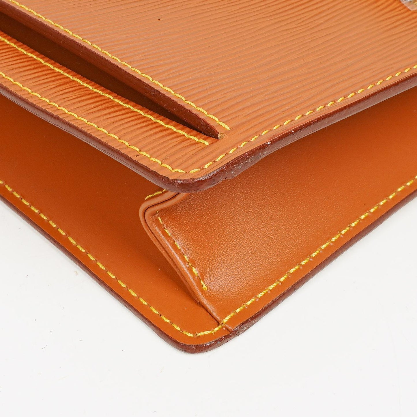 Louis Vuitton Pochette Sellier Dragonne Cognac Epi Clutch