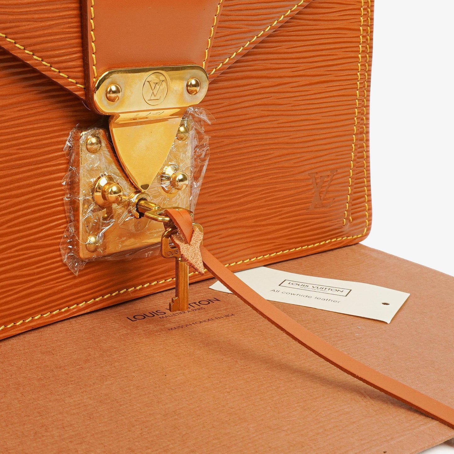Louis Vuitton Pochette Sellier Dragonne Cognac Epi Clutch