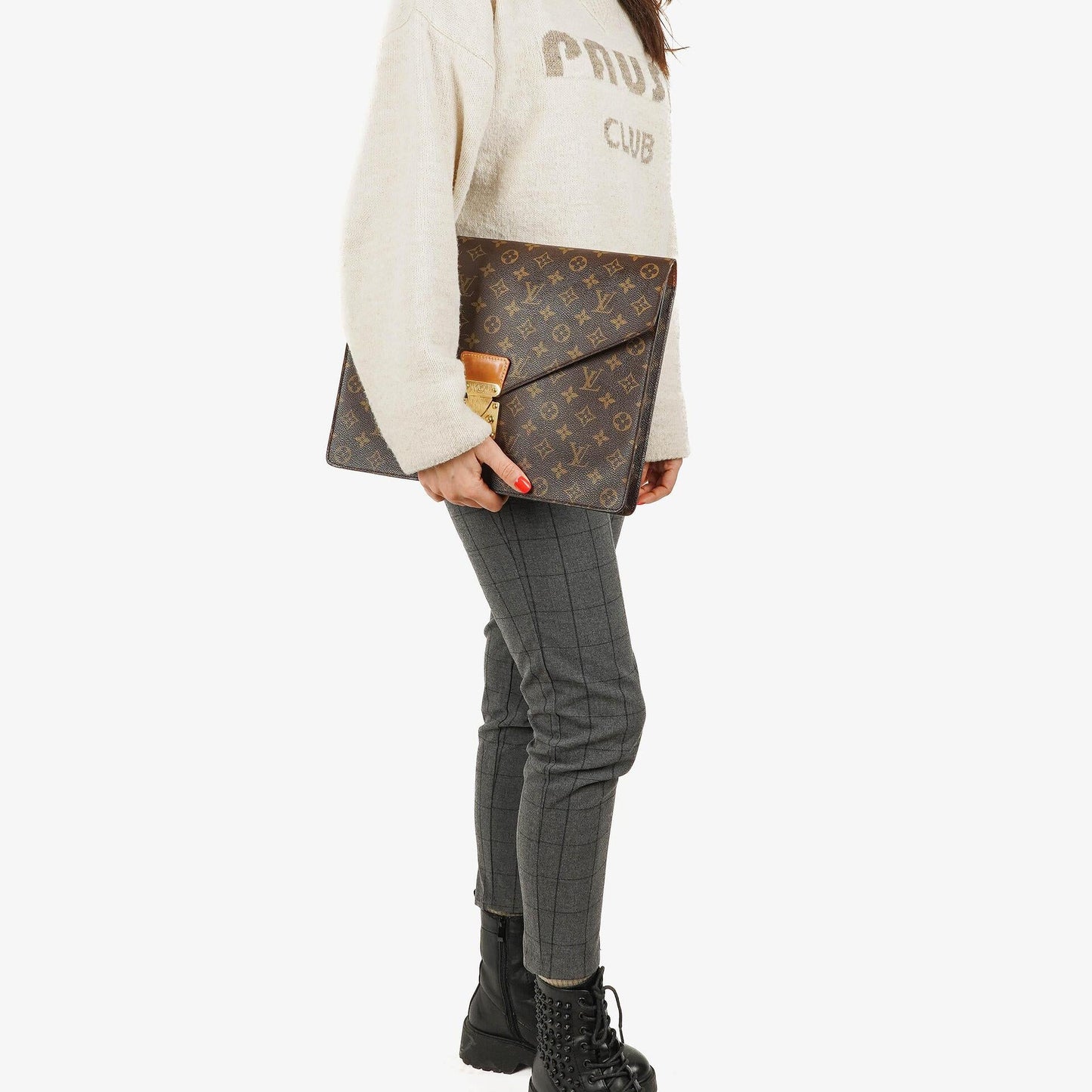 Louis Vuitton Porte-Documents Senateur Monogram Canvas Clutch Bag