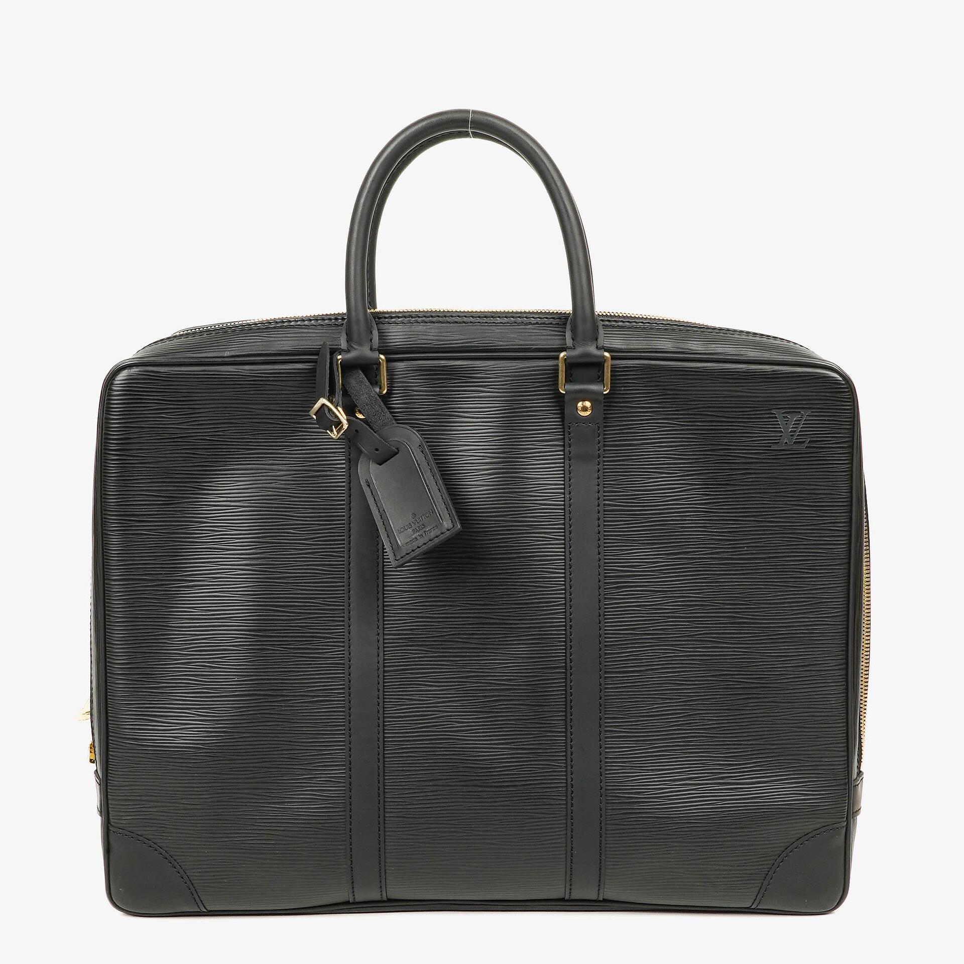 Louis Vuitton Porte-Documents Voyage Black EPI Leather Briefcase