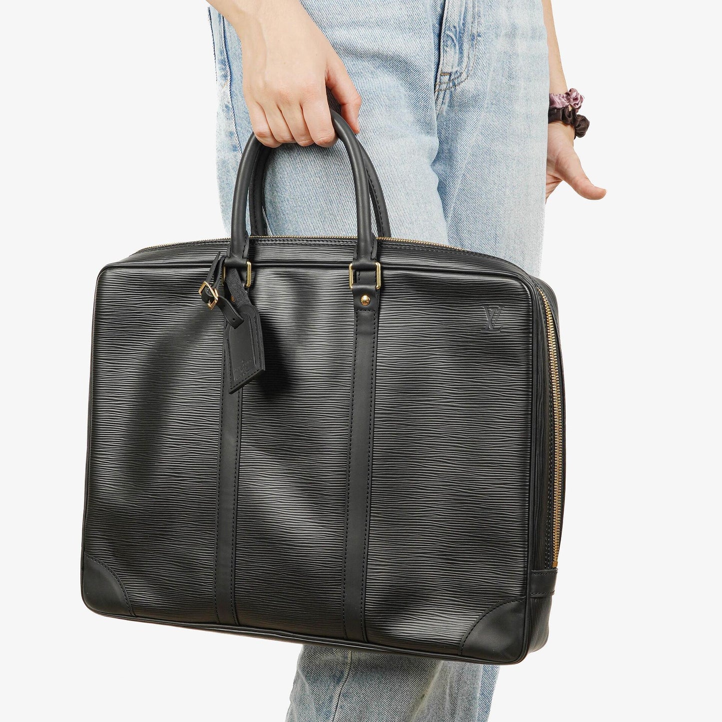Louis Vuitton Porte-Documents Voyage Black EPI Leather Briefcase
