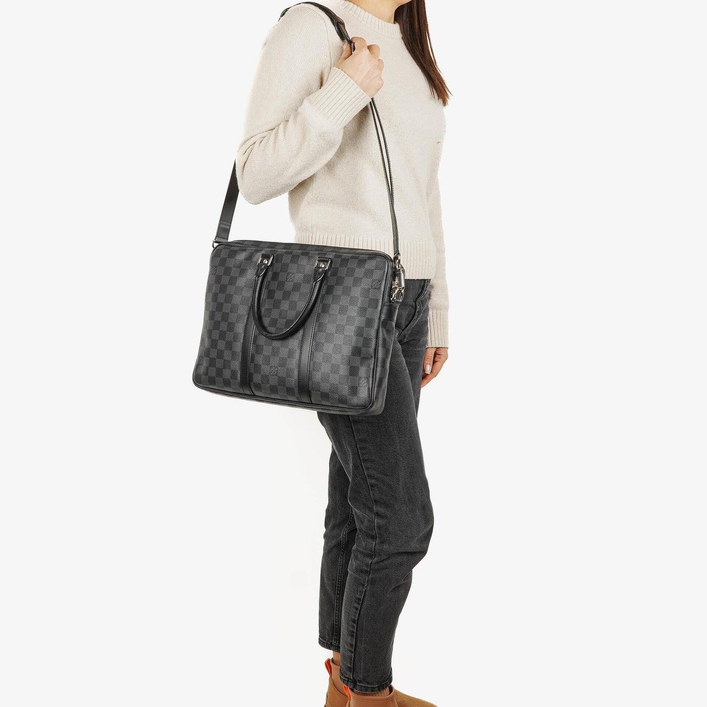 Louis Vuitton Porte-Documents Voyage Damier Graphite Canvas Bag