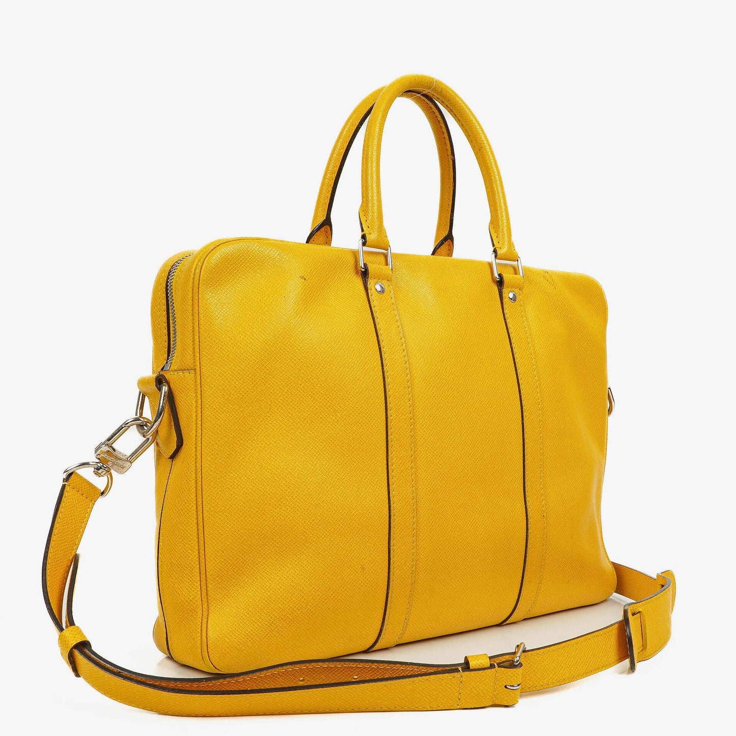 Louis Vuitton Porte Documents Voyage Yellow Altair Taiga Leather Briefcase