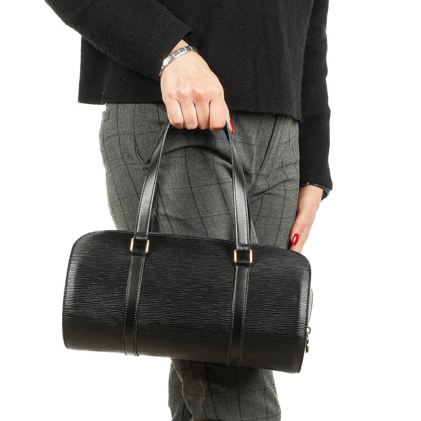Louis Vuitton Soufflot Black EPI Leather Handbag
