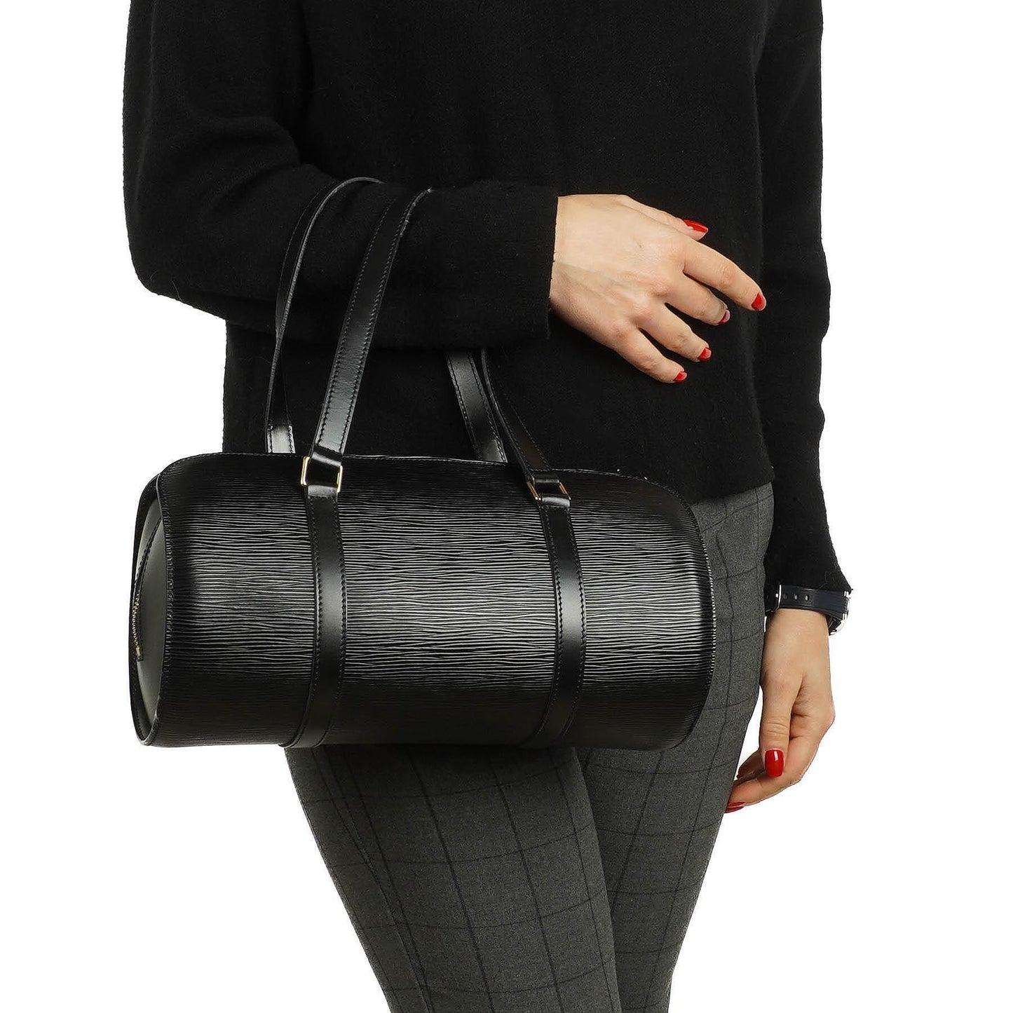 Louis Vuitton Soufflot Black EPI Leather Handbag