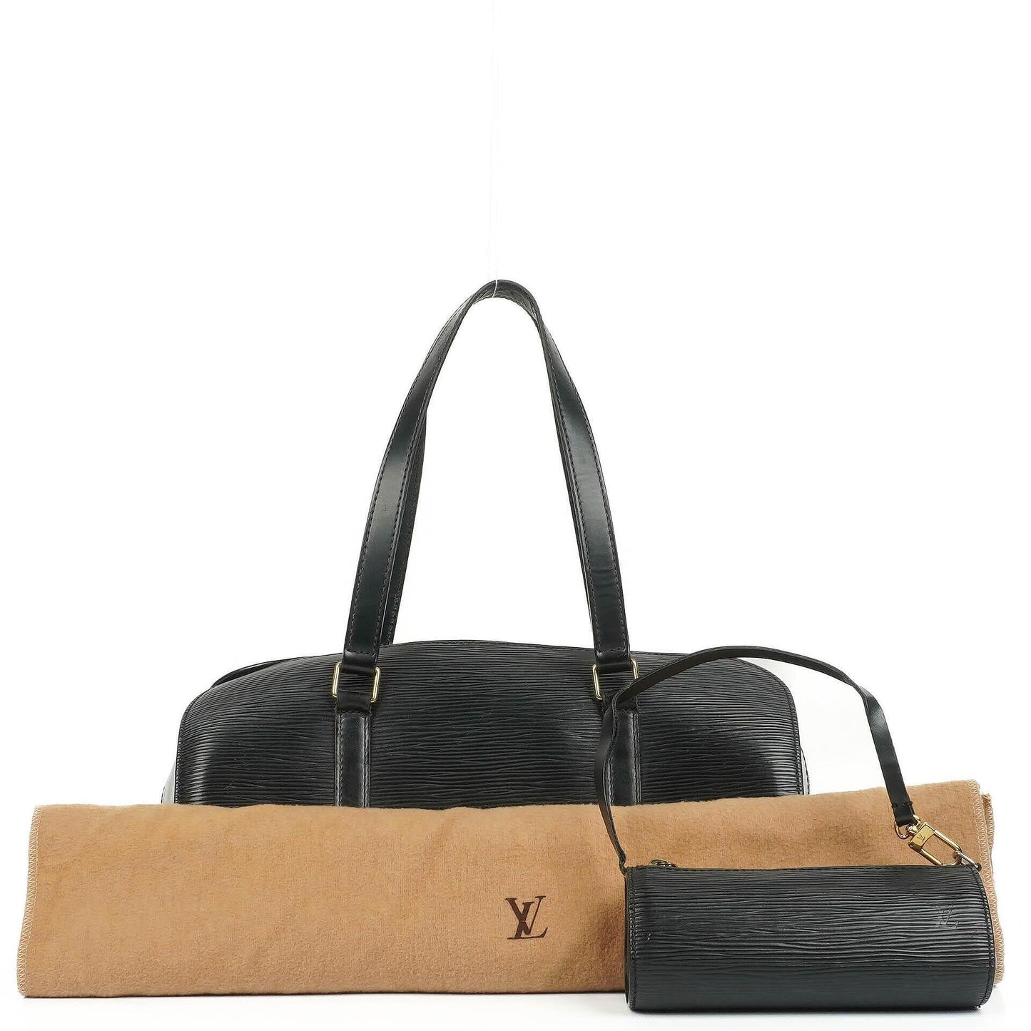 Louis Vuitton Soufflot Handbag In Black Epi Leather