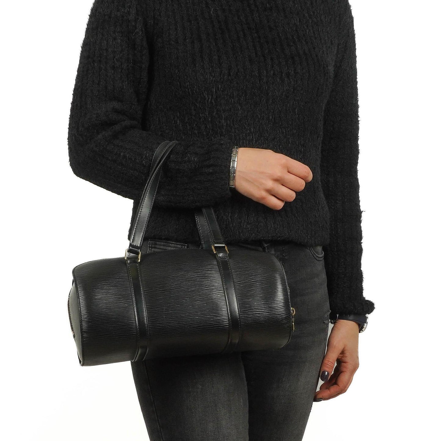 Louis Vuitton Soufflot Handbag In Black Epi Leather