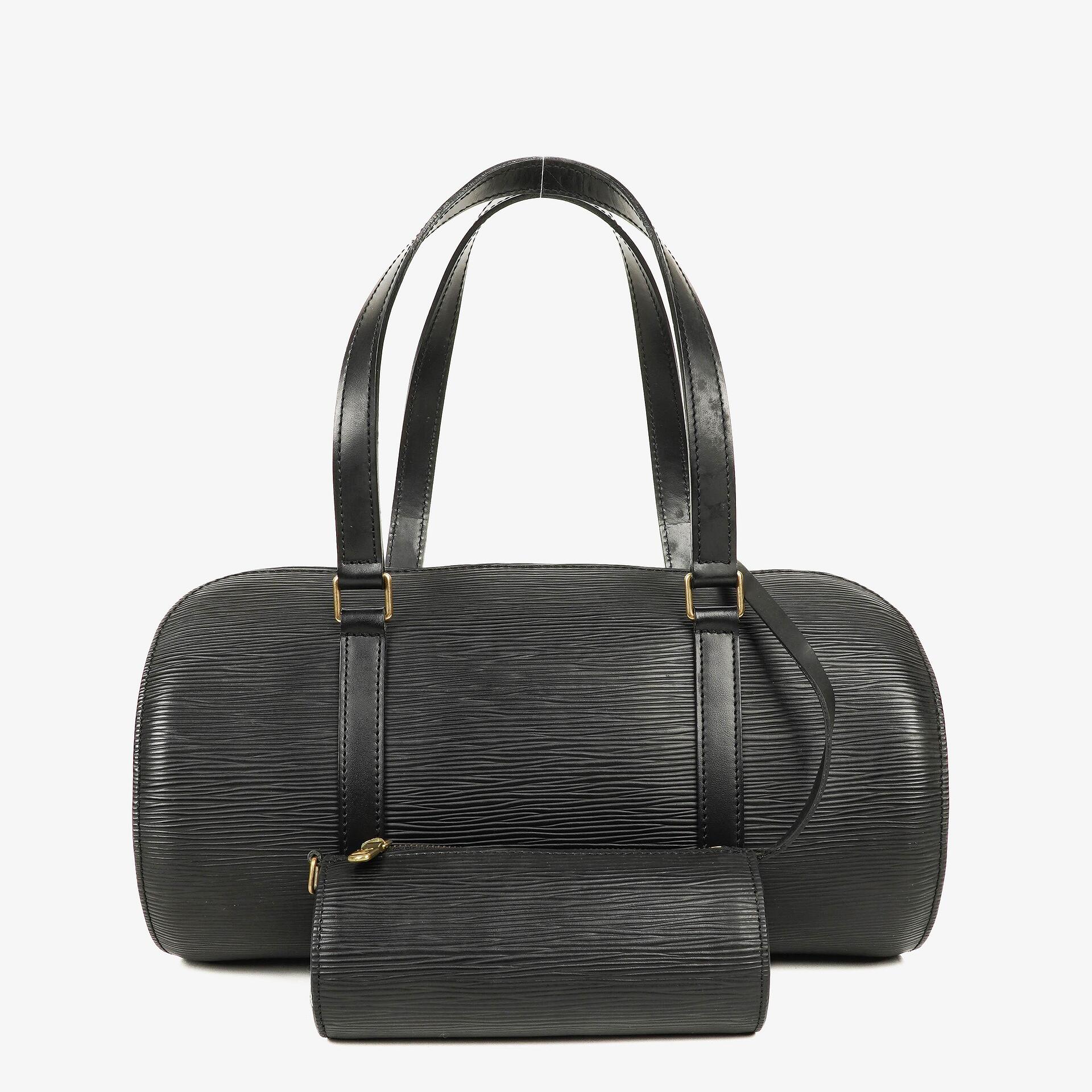 Louis Vuitton Soufflot Handbag In Black Epi Leather