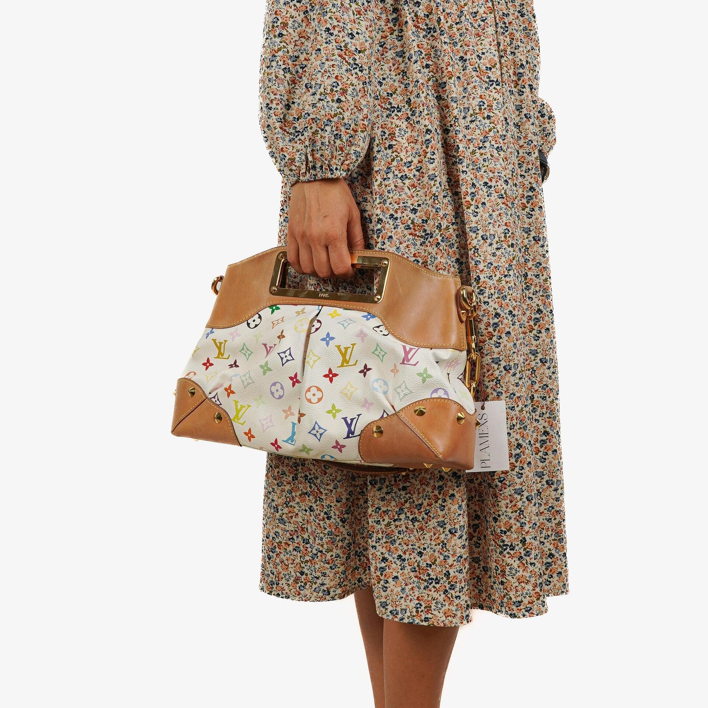 Louis Vuitton Takashi Murakami Judy MM White Multicolore Monogram Canvas Bag