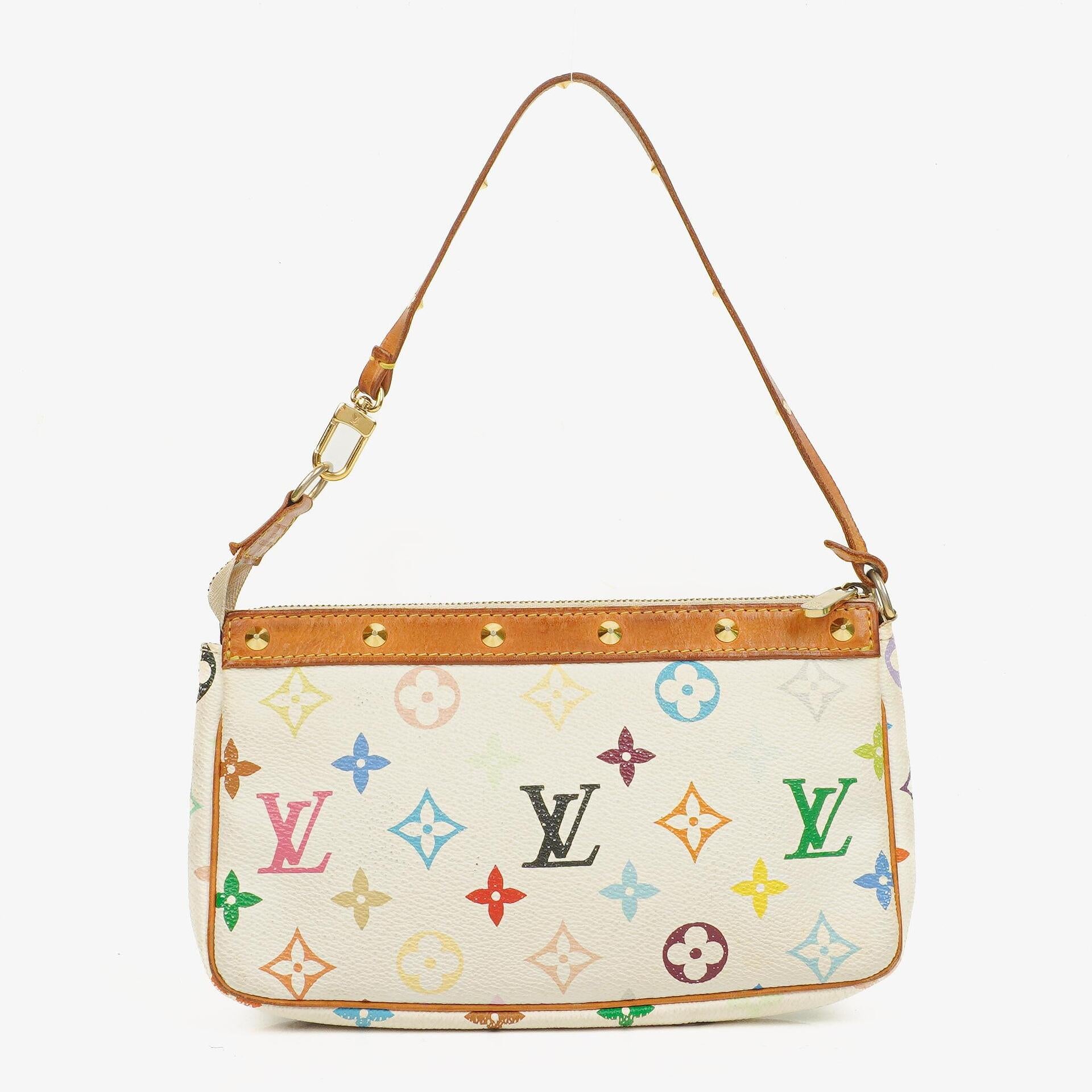 Louis Vuitton Takashi Murakami Pochette Accessoire Multicolor Clutch Handbag