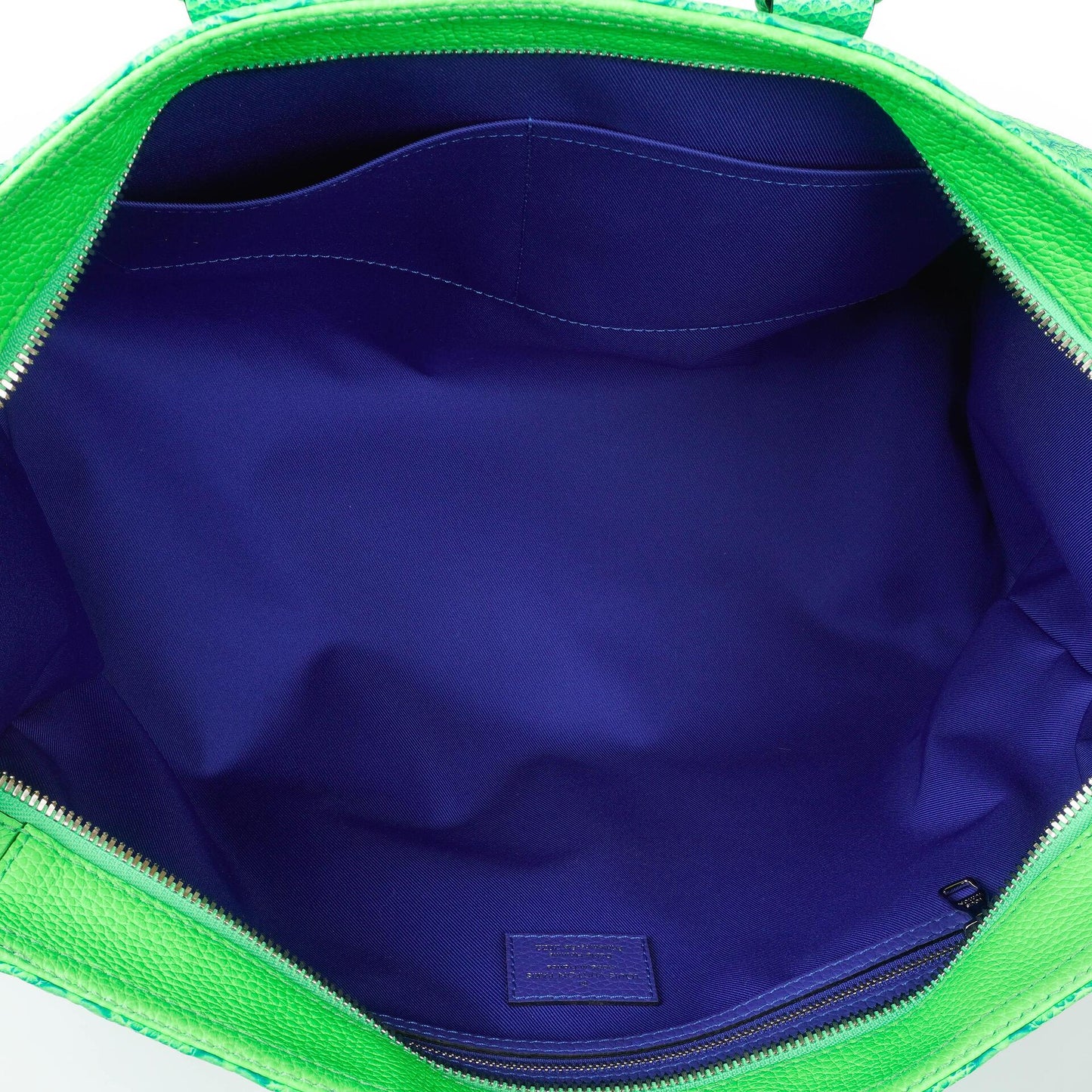 Louis Vuitton Taurillon Illusion Keepall Tote Monogram Bleu Vert