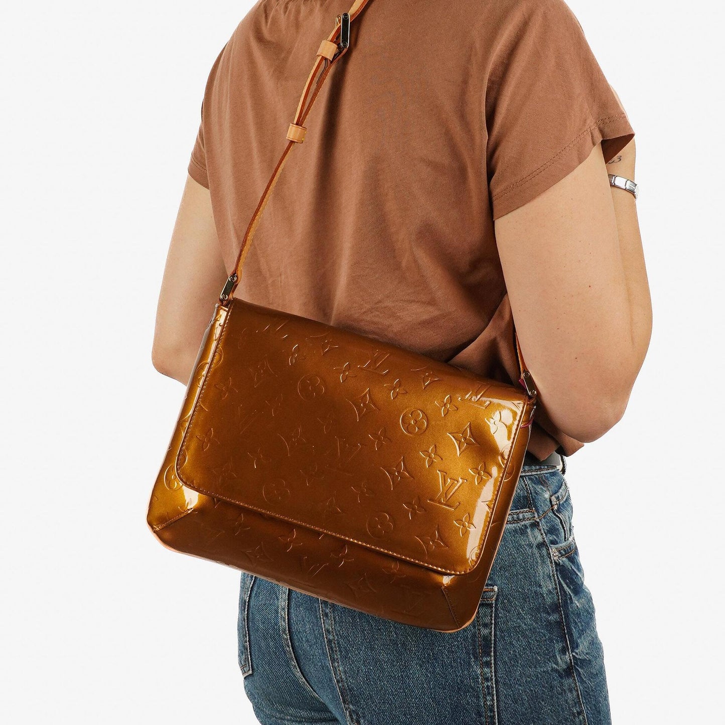 Louis Vuitton Thompson Street Bronze Monogram Vernis Leather Shoulder Bag