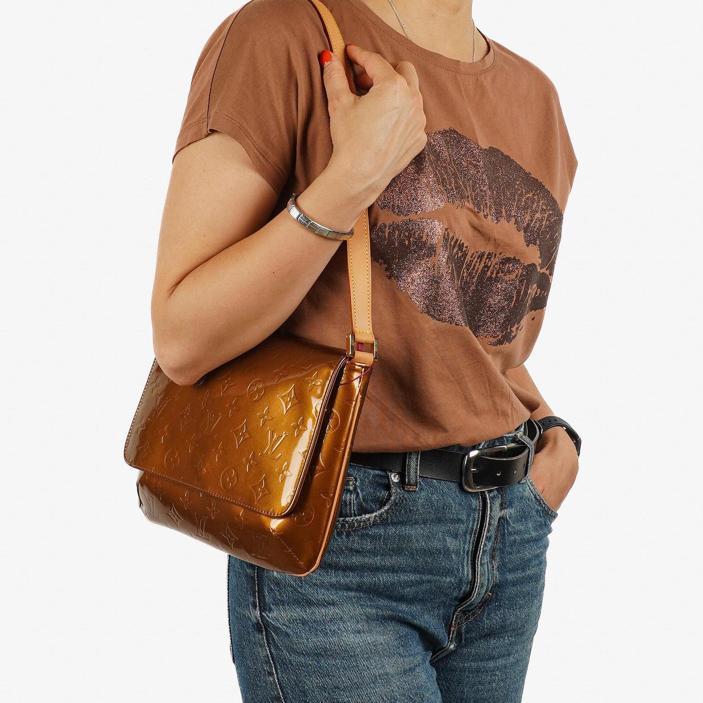 Louis Vuitton Thompson Street Bronze Monogram Vernis Leather Shoulder Bag
