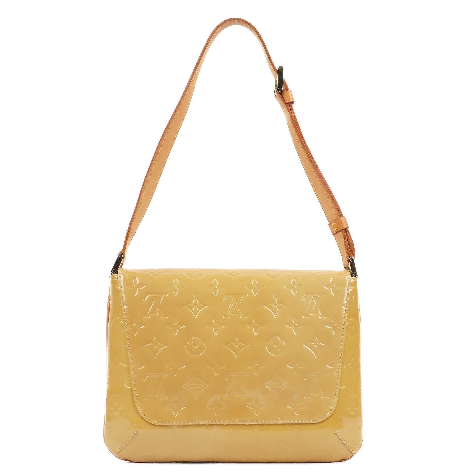 Louis Vuitton Thompson Street Shoulder Bag In Yellow Monogram Vernis Leather