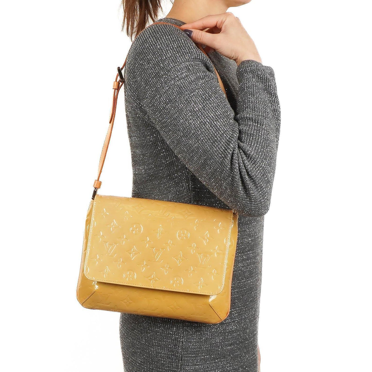 Louis Vuitton Thompson Street Shoulder Bag In Yellow Monogram Vernis Leather
