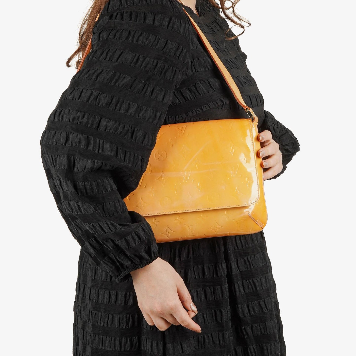 Louis Vuitton Thompson Street Yellow Monogram Vernis Leather Shoulder Bag