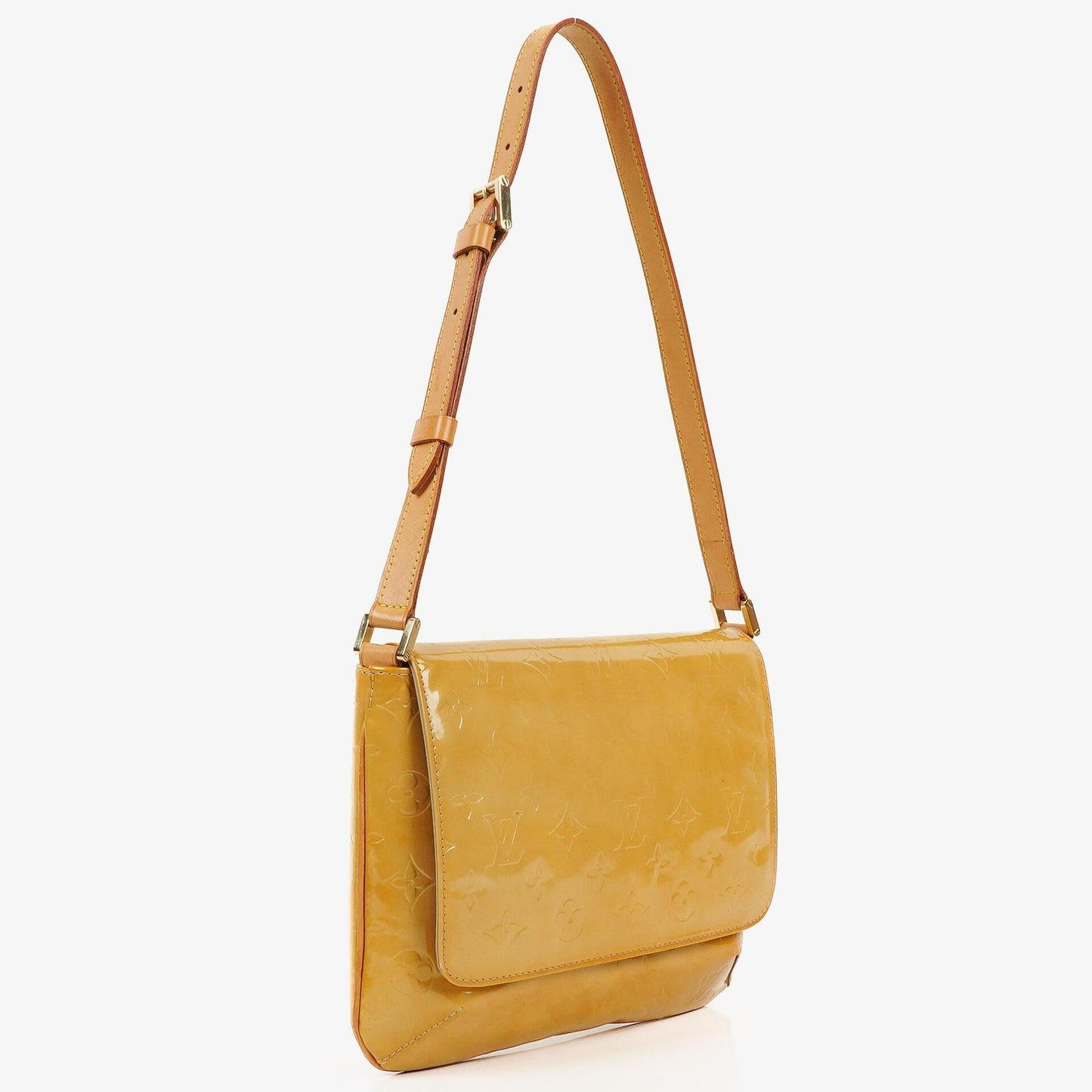 Louis Vuitton Thompson Yellow Monogram Vernis Leather Shoulder Bag