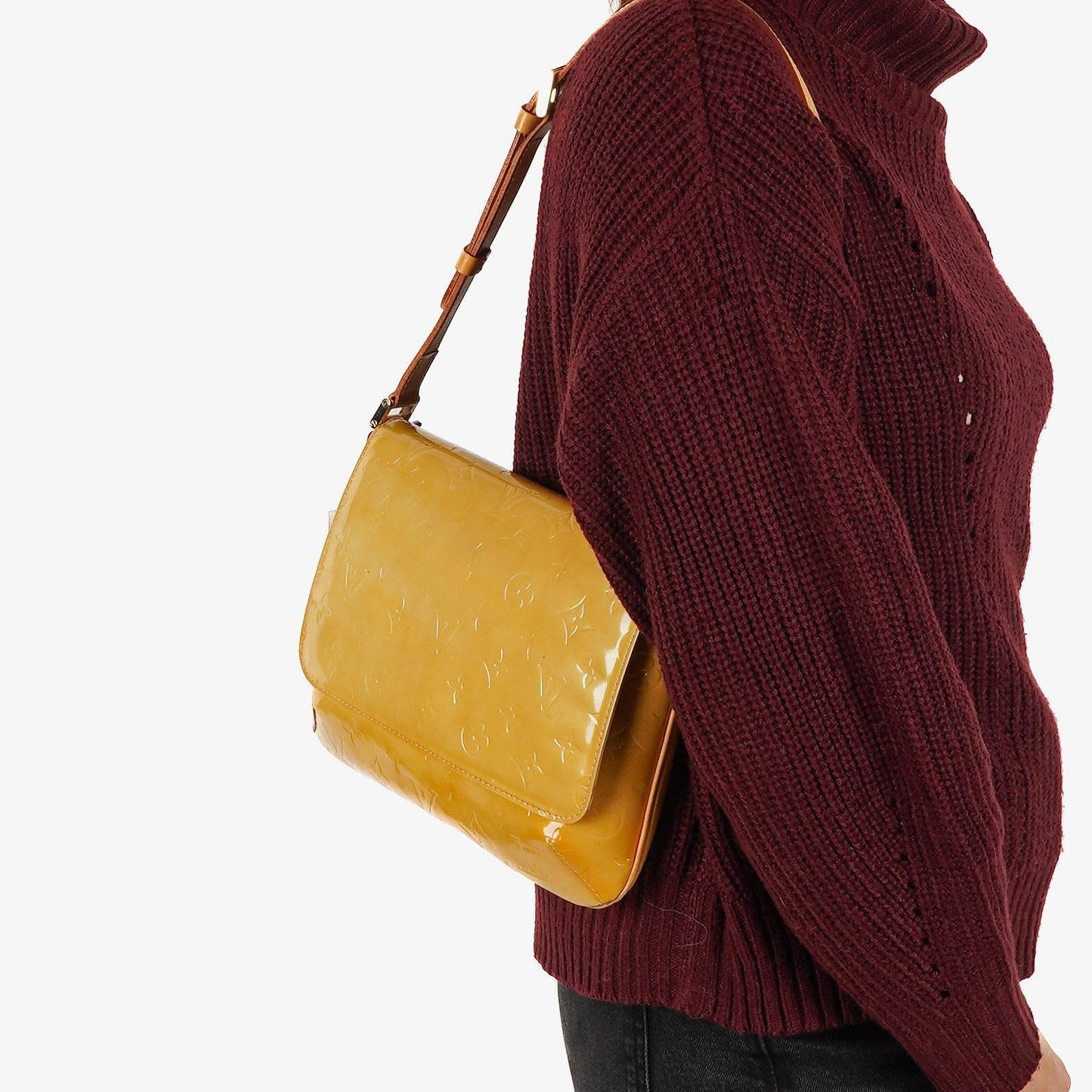 Louis Vuitton Thompson Yellow Monogram Vernis Leather Shoulder Bag