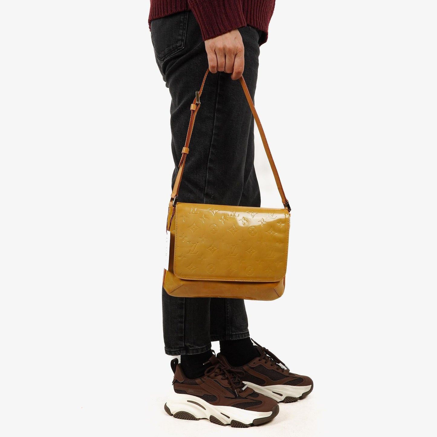 Louis Vuitton Thompson Yellow Monogram Vernis Leather Shoulder Bag