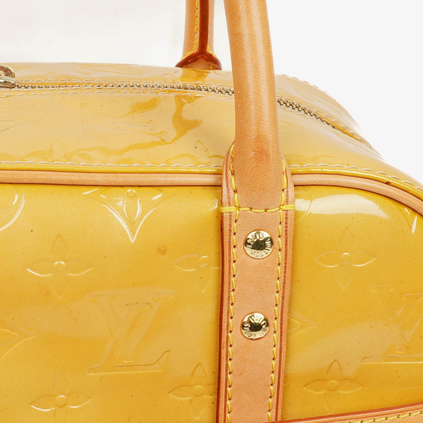 Louis Vuitton Tompkins Yellow Patent Leather Bag