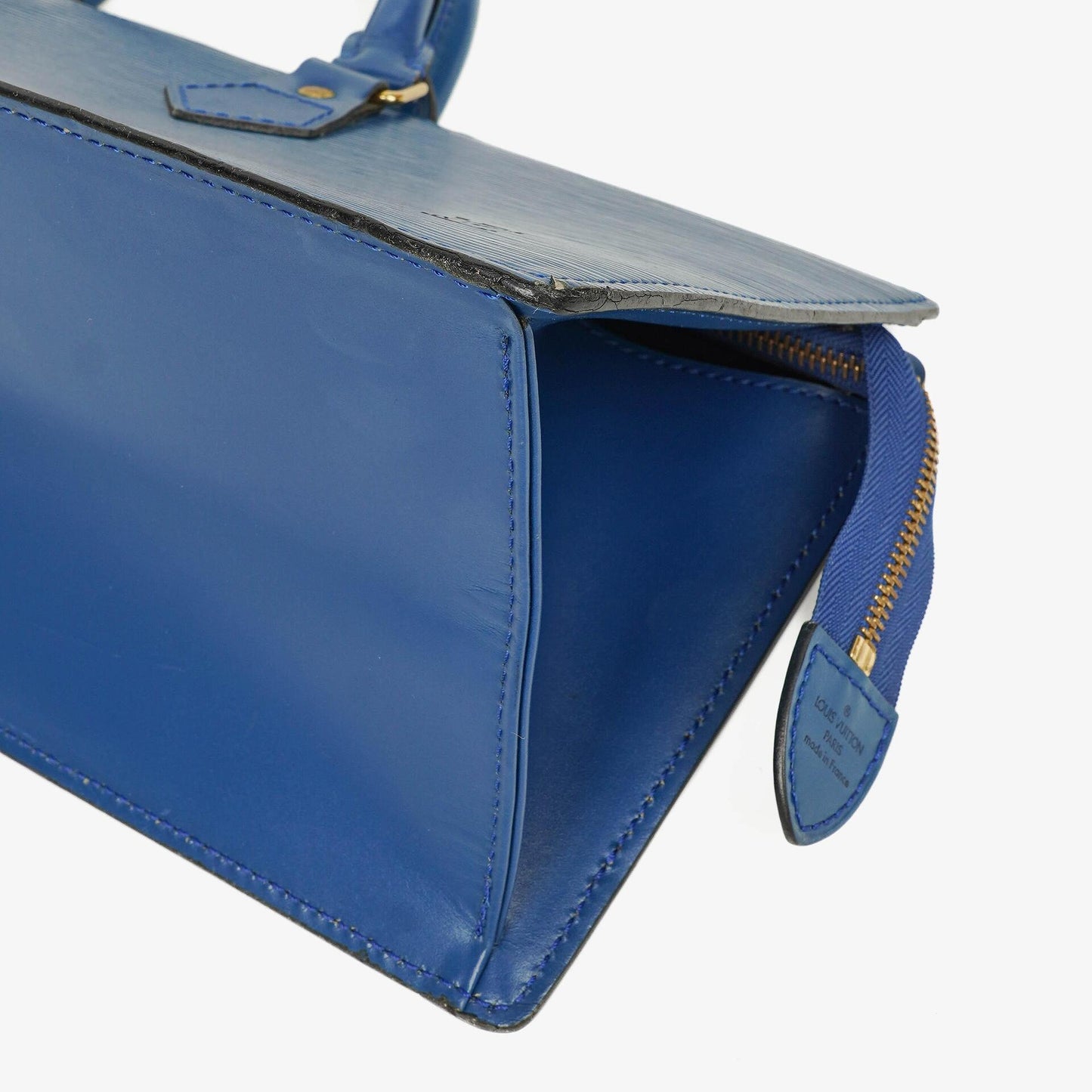 Louis Vuitton Triangle Blue EPI Leather Handbag
