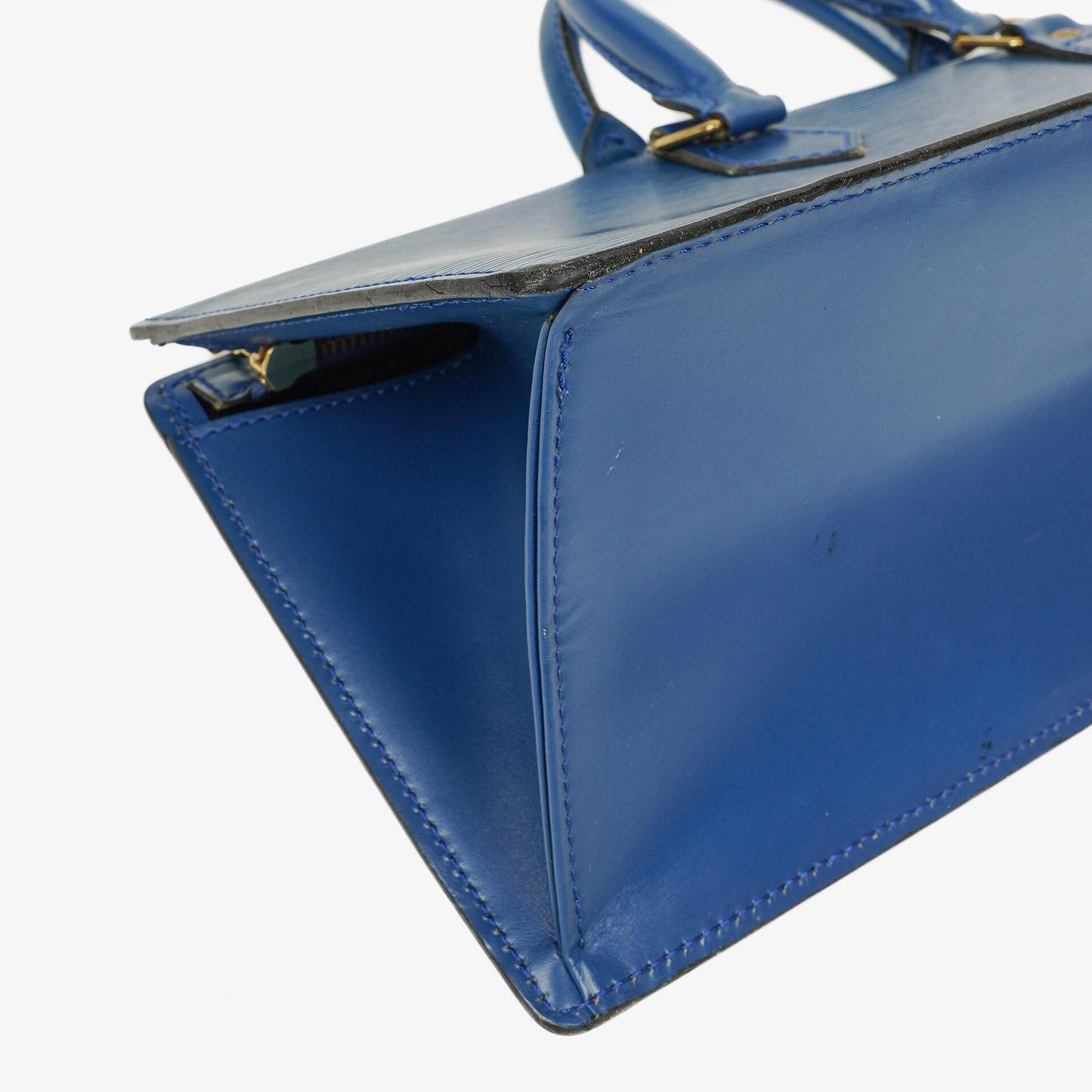 Louis Vuitton Triangle Blue EPI Leather Handbag