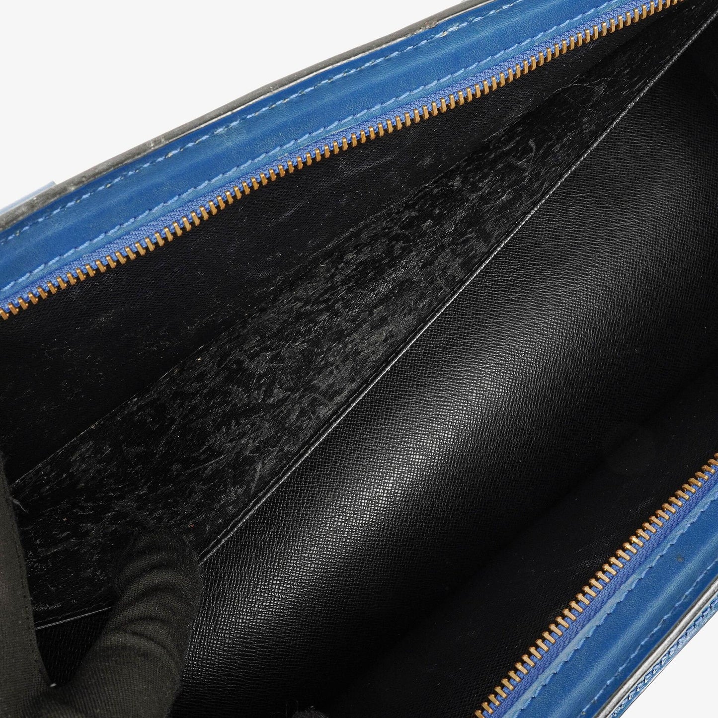 Louis Vuitton Triangle Blue EPI Leather Handbag