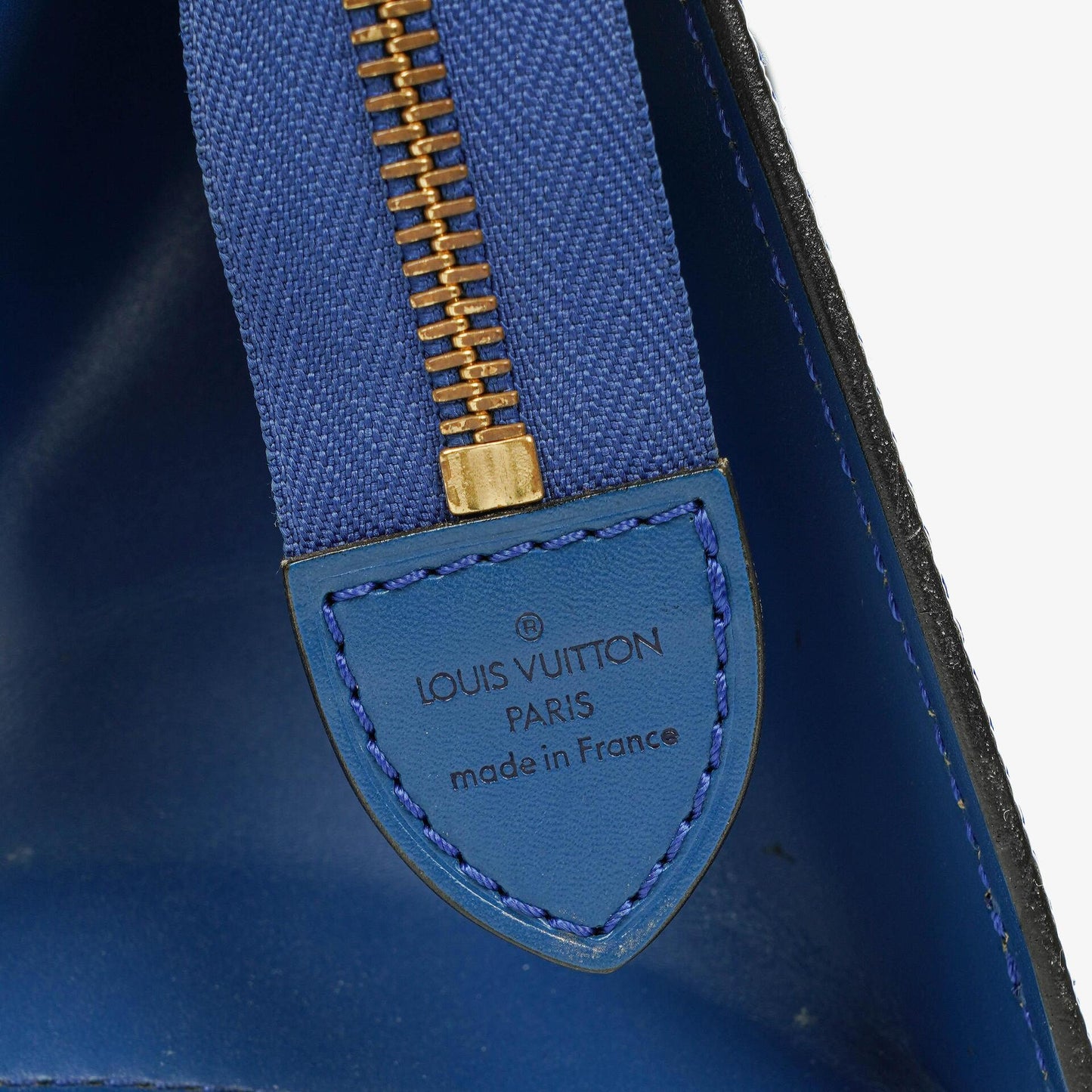 Louis Vuitton Triangle Blue EPI Leather Handbag