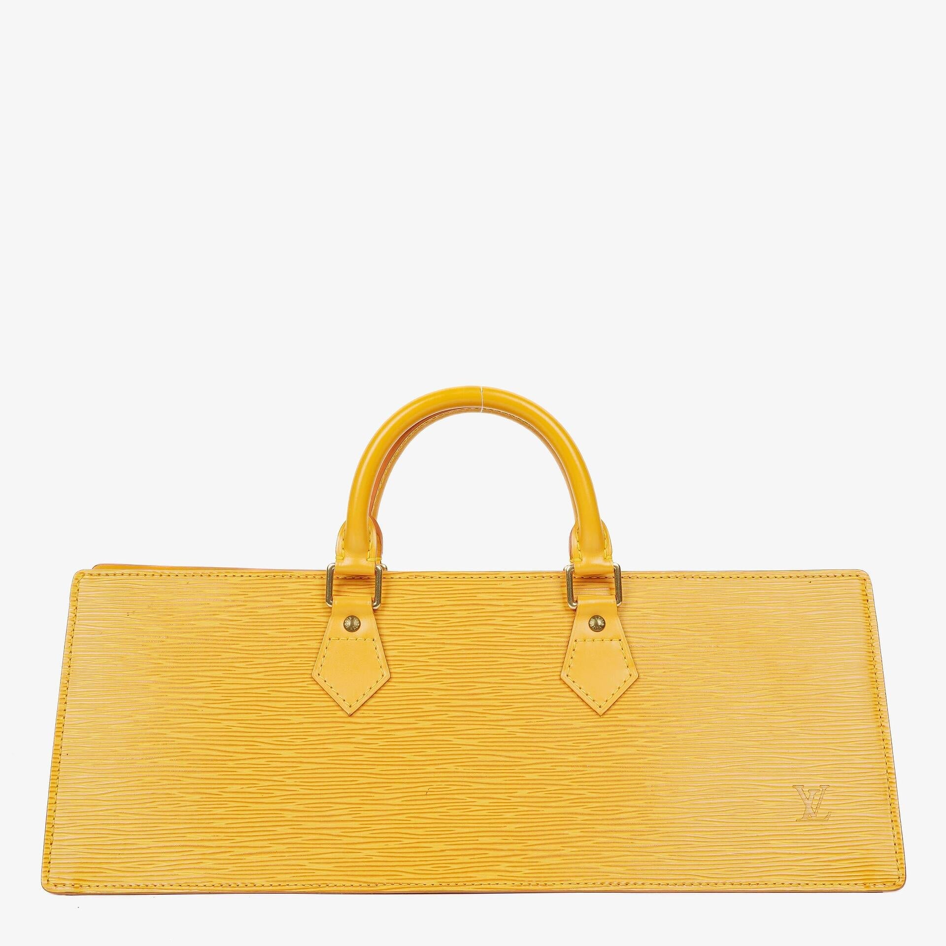 Louis Vuitton Triangle Yellow EPI Leather Handbag