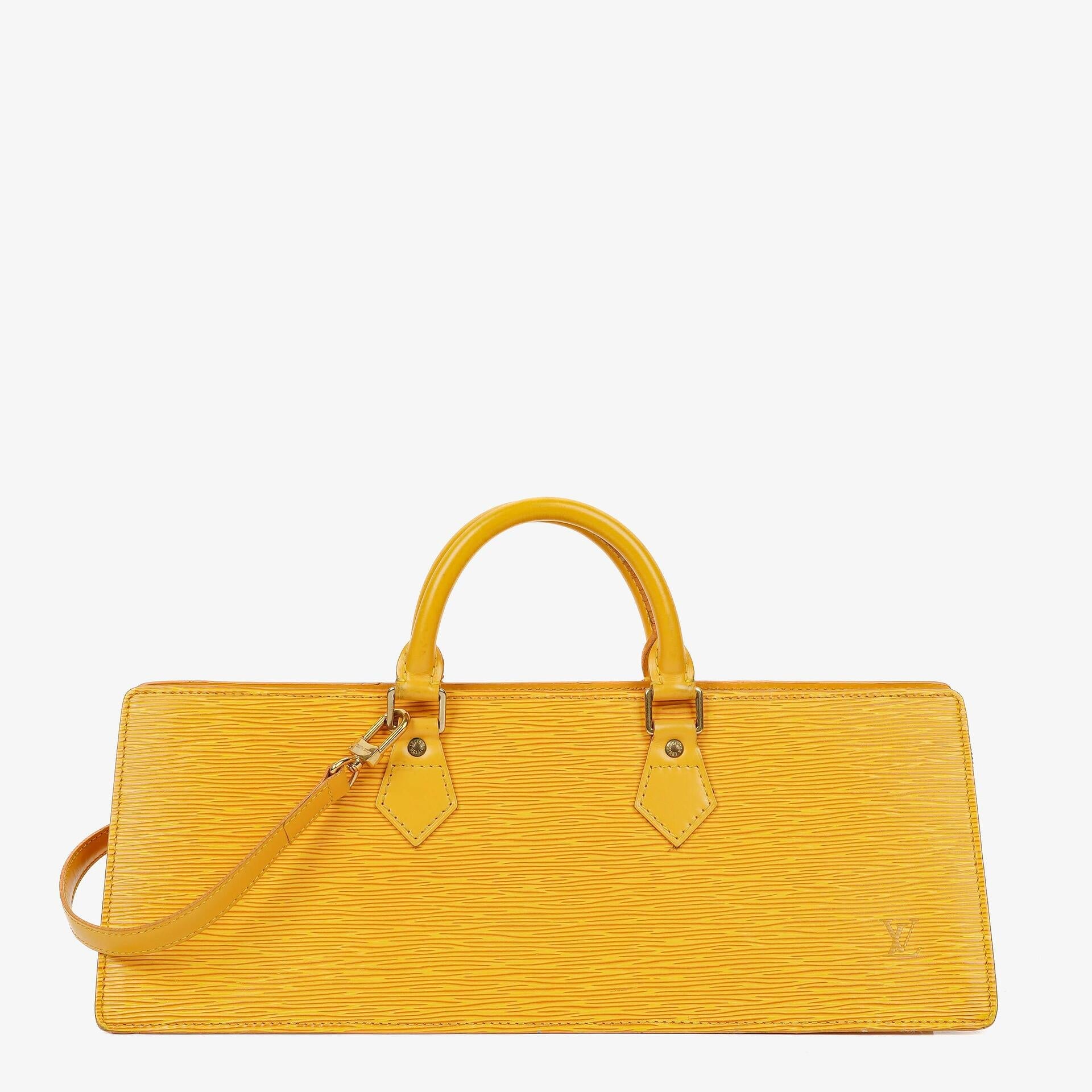 Louis Vuitton Triangle Yellow EPI Leather Handbag