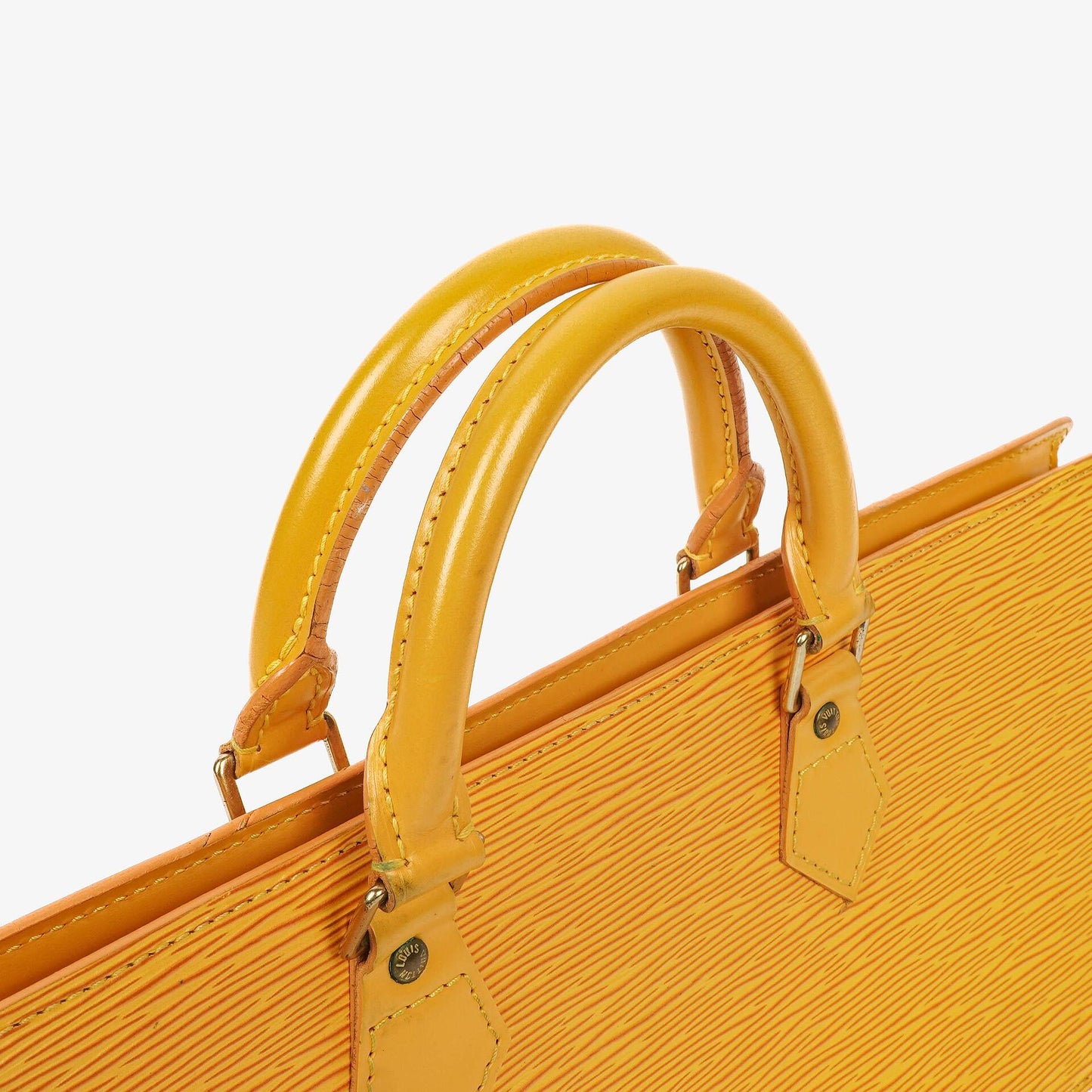 Louis Vuitton Triangle Yellow EPI Leather Handbag