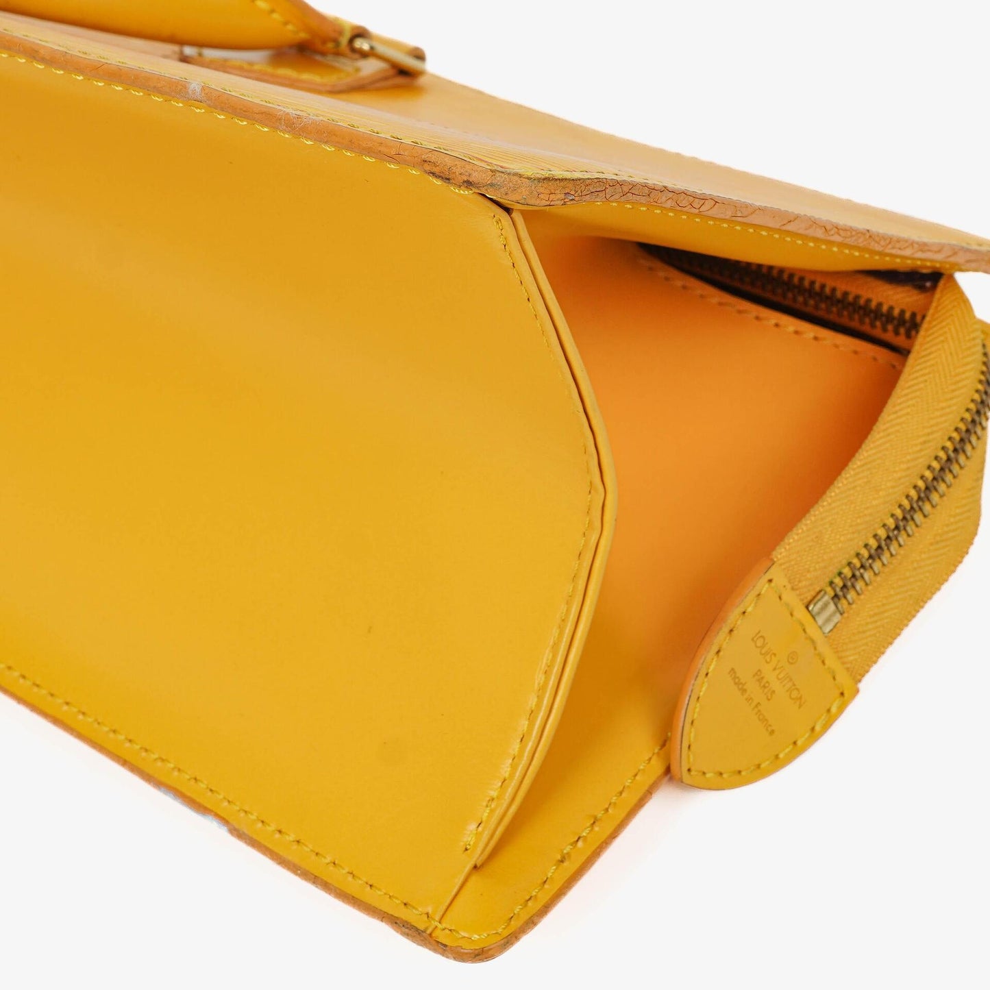 Louis Vuitton Triangle Yellow EPI Leather Handbag