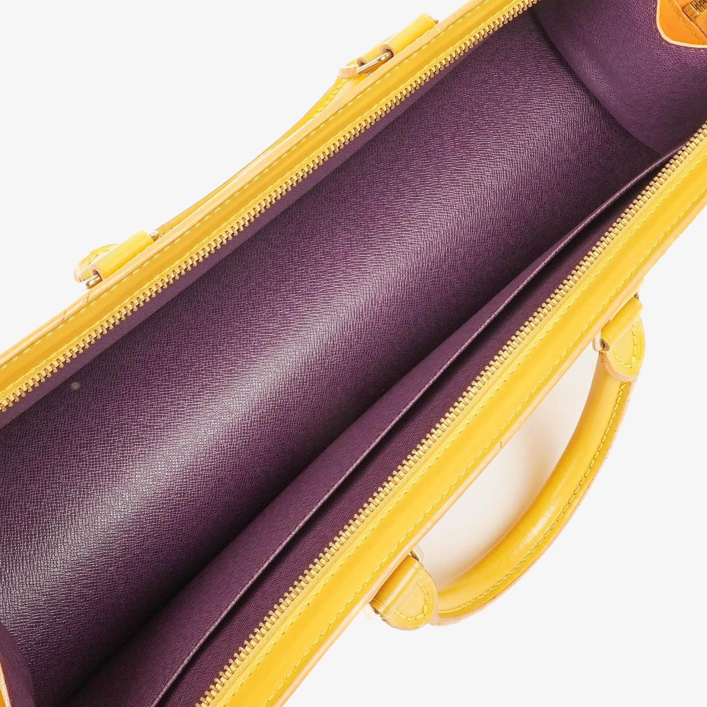 Louis Vuitton Triangle Yellow EPI Leather Handbag