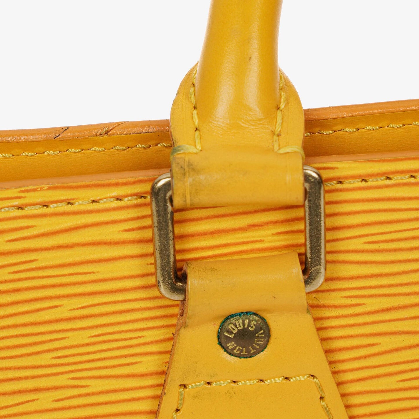 Louis Vuitton Triangle Yellow EPI Leather Handbag