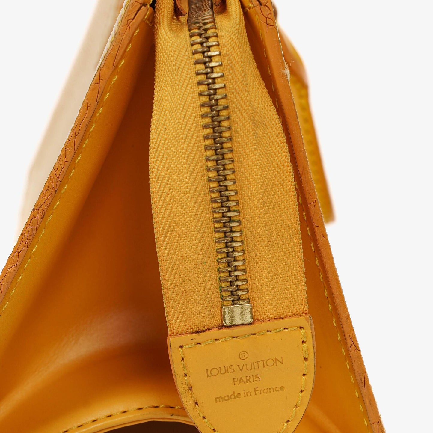 Louis Vuitton Triangle Yellow EPI Leather Handbag