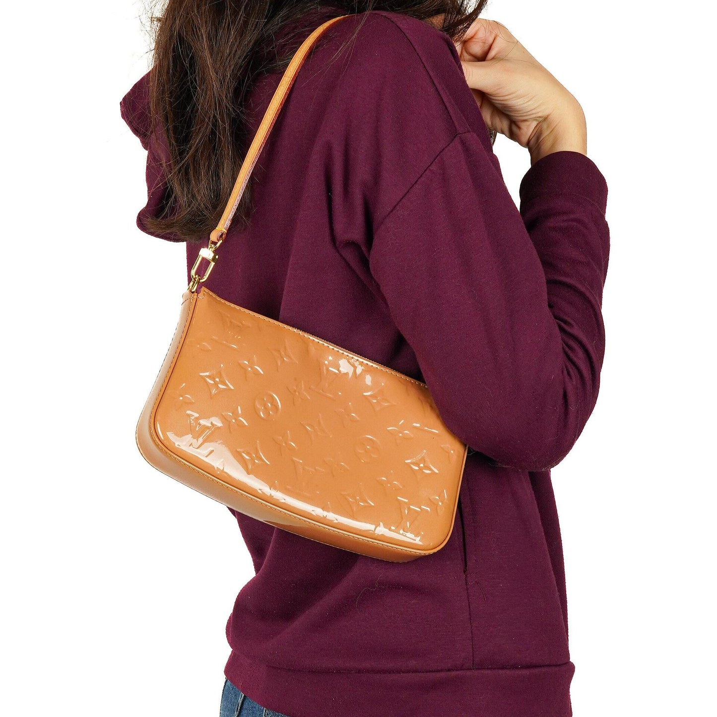 Louis Vuitton Vernis Pochette Accessories NM Rose Velours