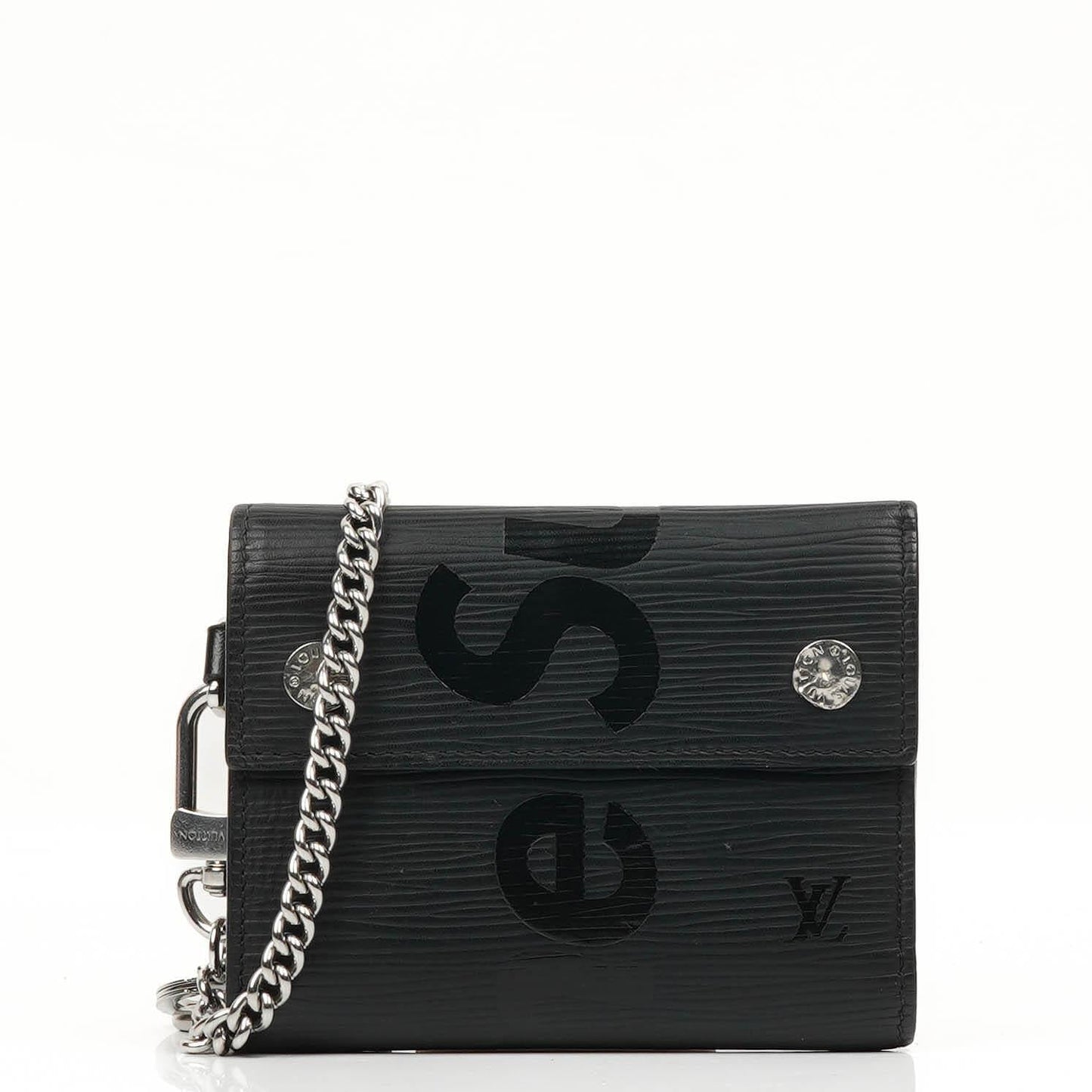Louis Vuitton x Supreme EPI Black Leather Chain Wallet