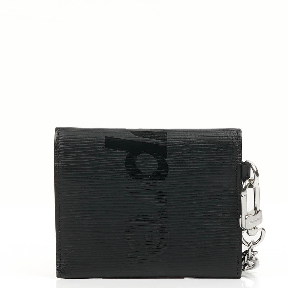 Louis Vuitton x Supreme EPI Black Leather Chain Wallet