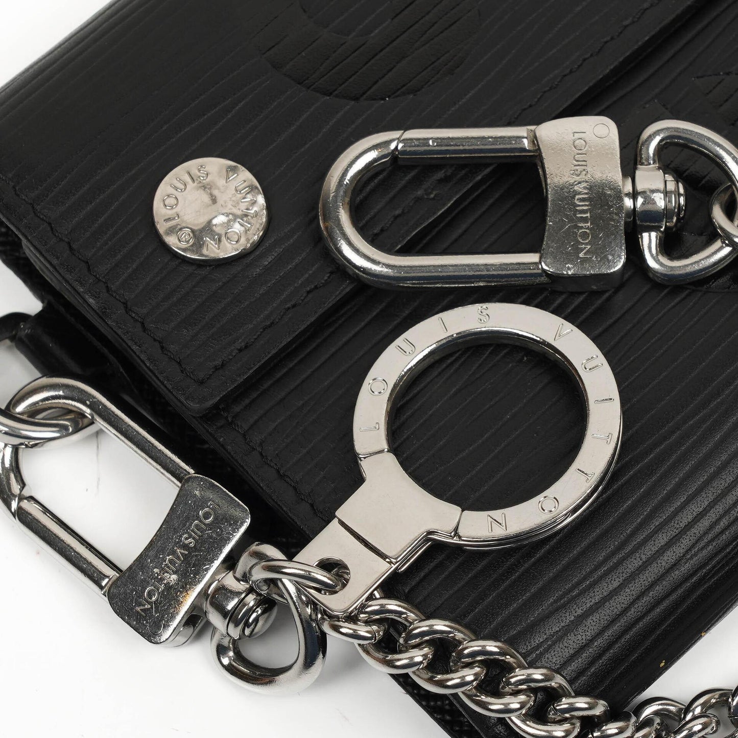 Louis Vuitton x Supreme EPI Black Leather Chain Wallet