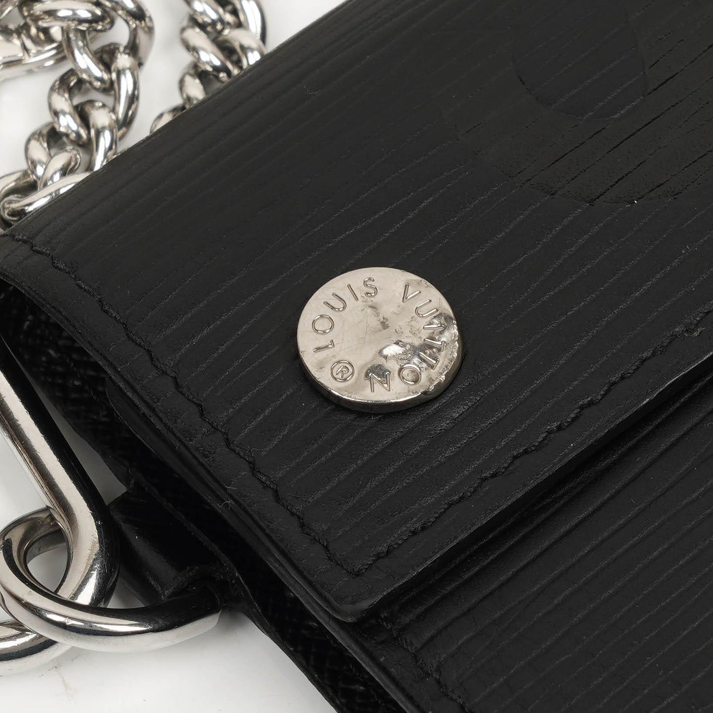 Louis Vuitton x Supreme EPI Black Leather Chain Wallet