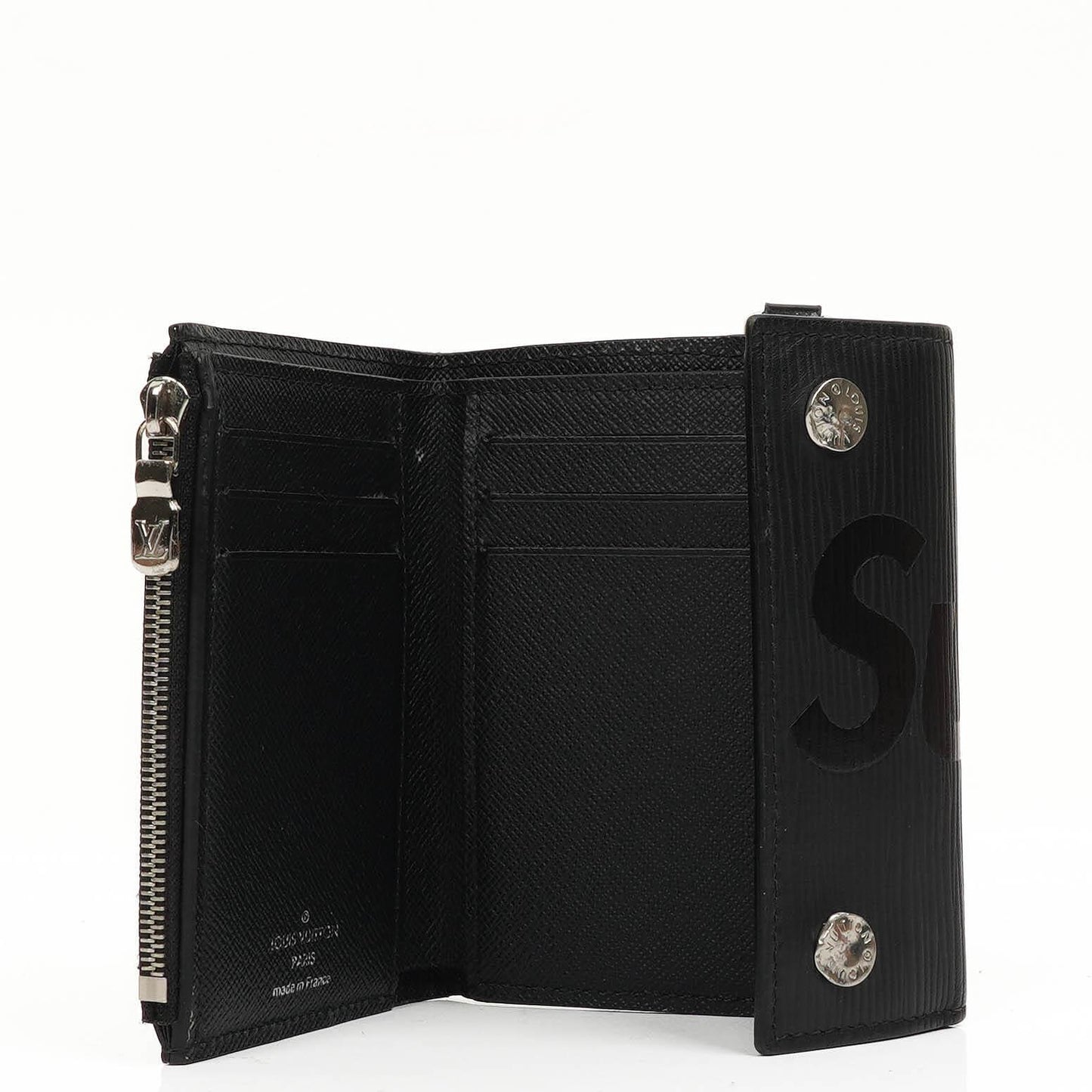 Louis Vuitton x Supreme EPI Black Leather Chain Wallet