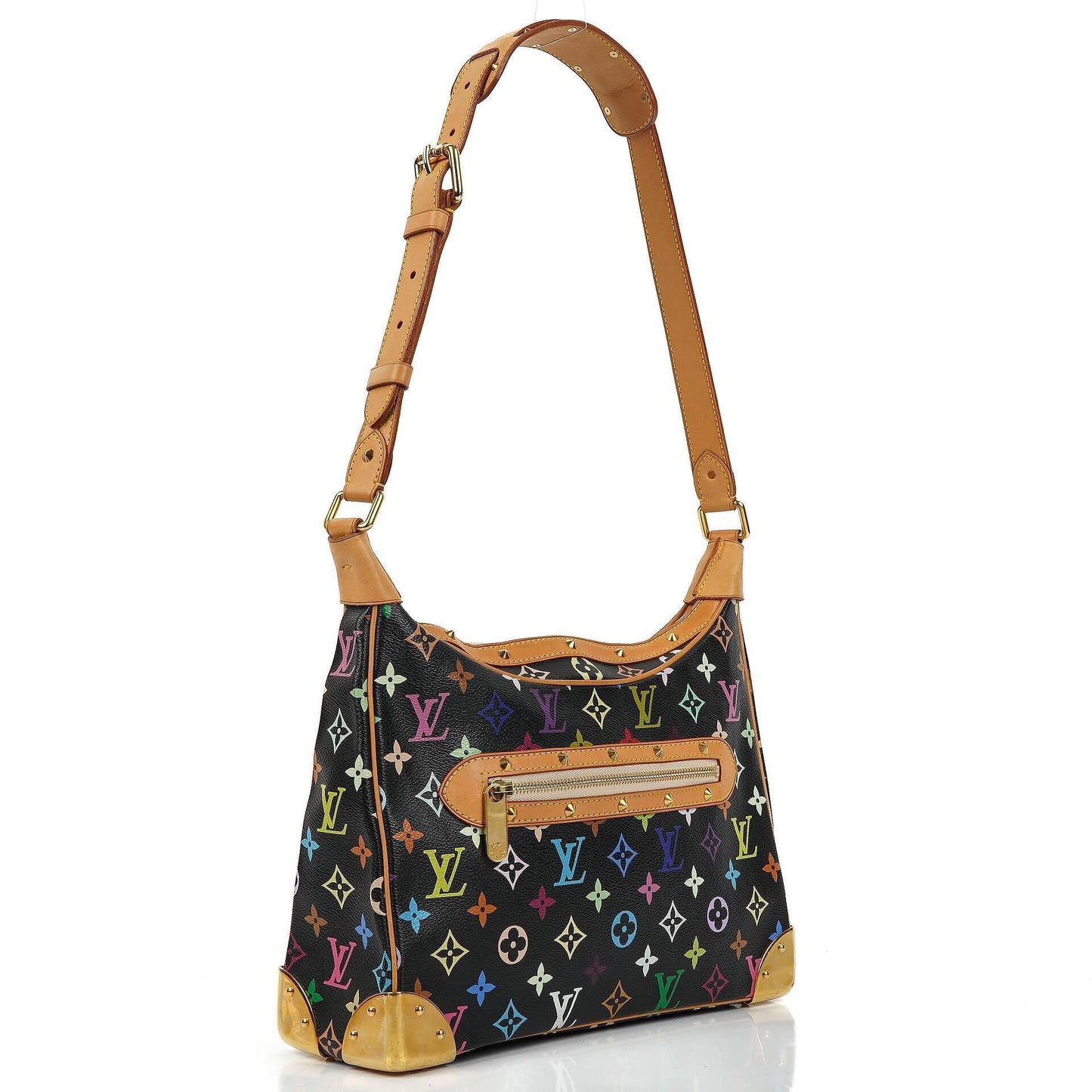 Louis Vuitton x Takashi Murakami Boulogne Black Monogram Multicolore Canvas Shoulder Bag