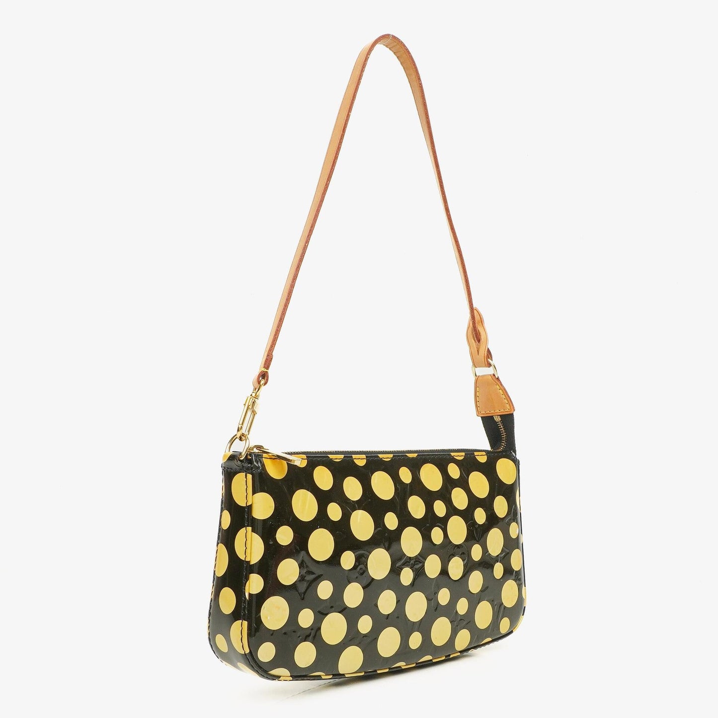 Louis Vuitton Yayoi Kusama Infinity Dots Black/Yellow Vernis Pochette Accessoires