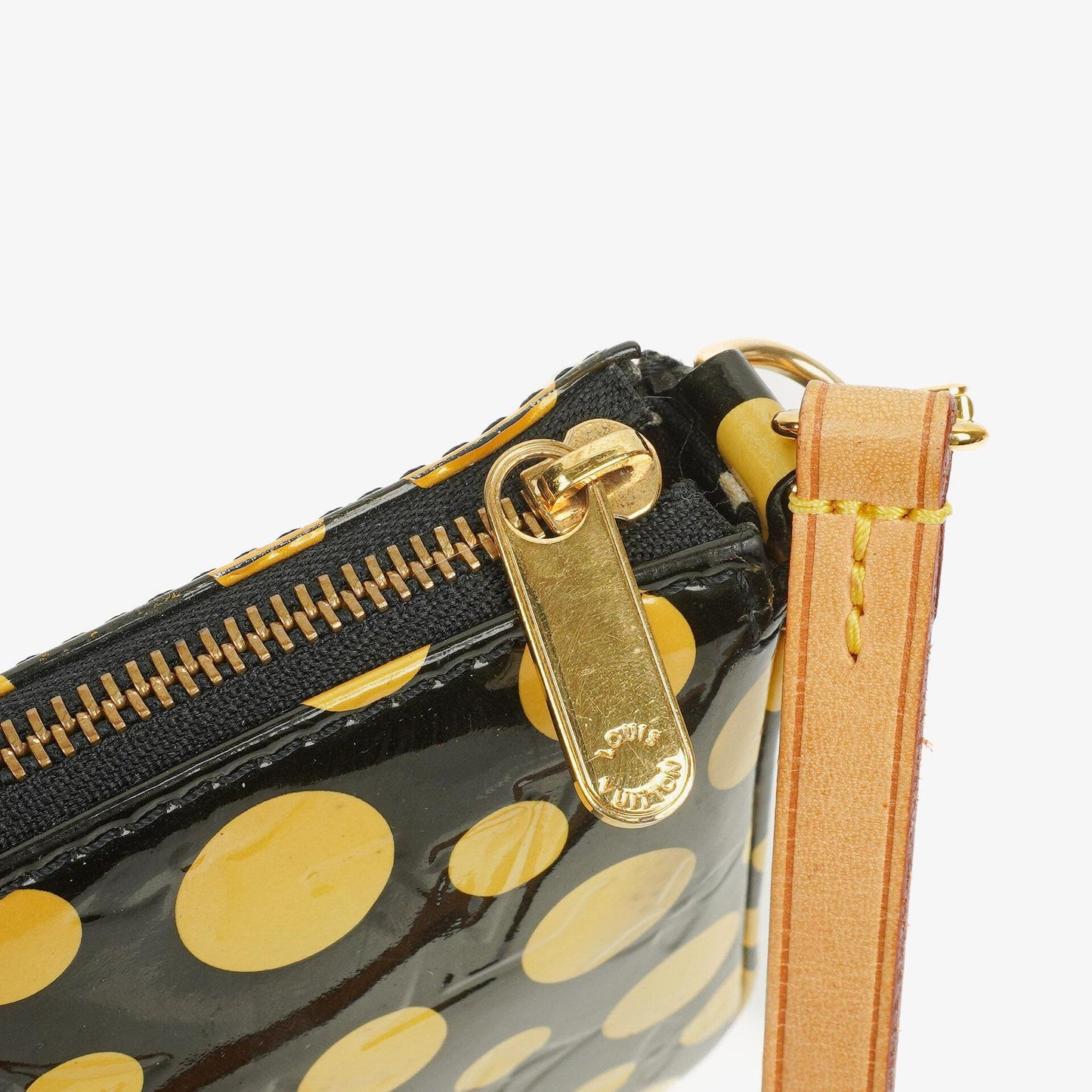 Louis Vuitton Yayoi Kusama Infinity Dots Black/Yellow Vernis Pochette Accessoires
