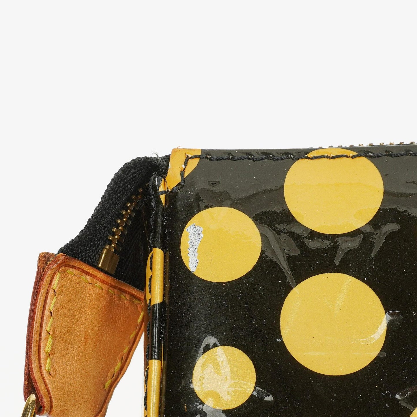 Louis Vuitton Yayoi Kusama Infinity Dots Black/Yellow Vernis Pochette Accessoires