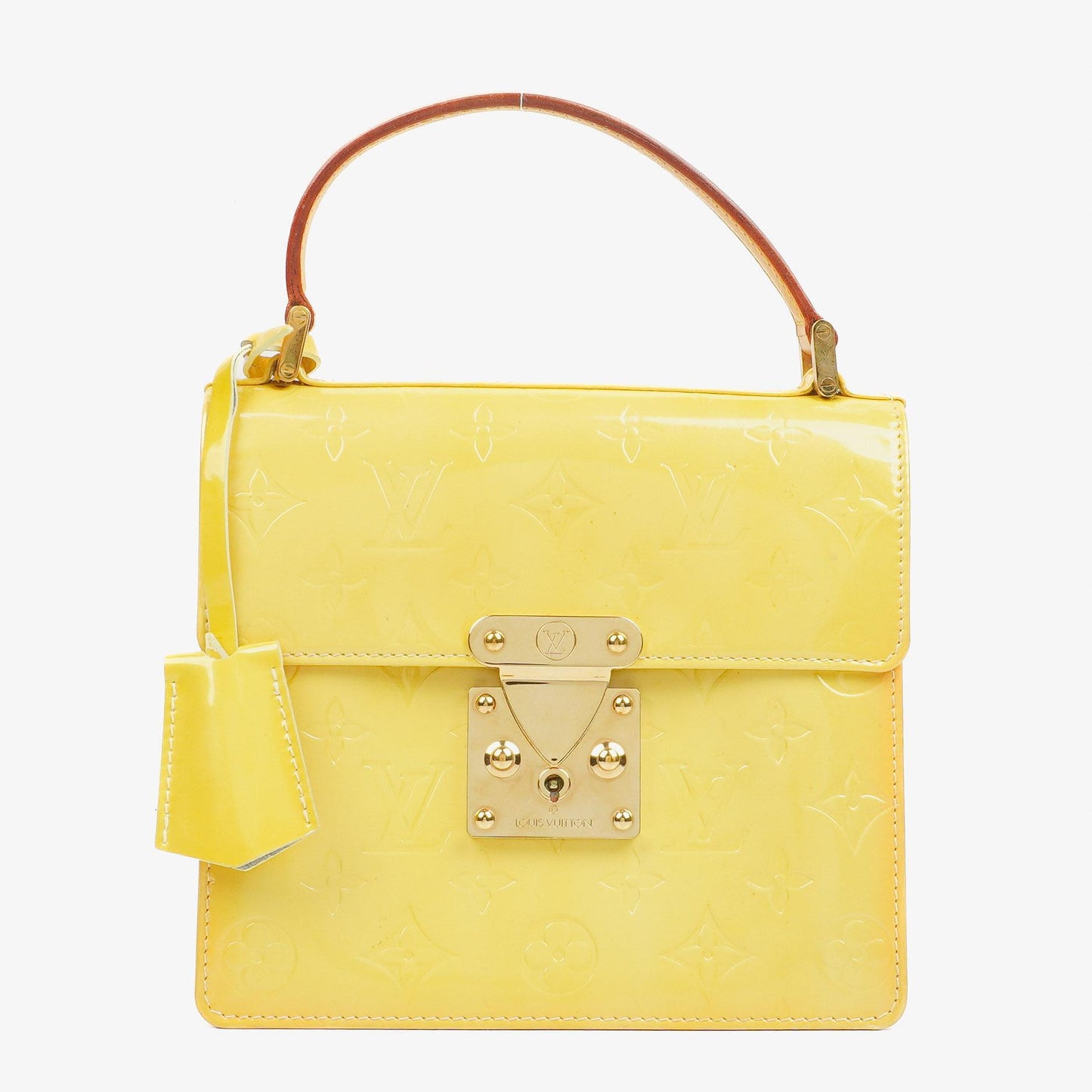 Louis Vuitton Yellow Monogram Vernis Spring Street Top Handle Bag