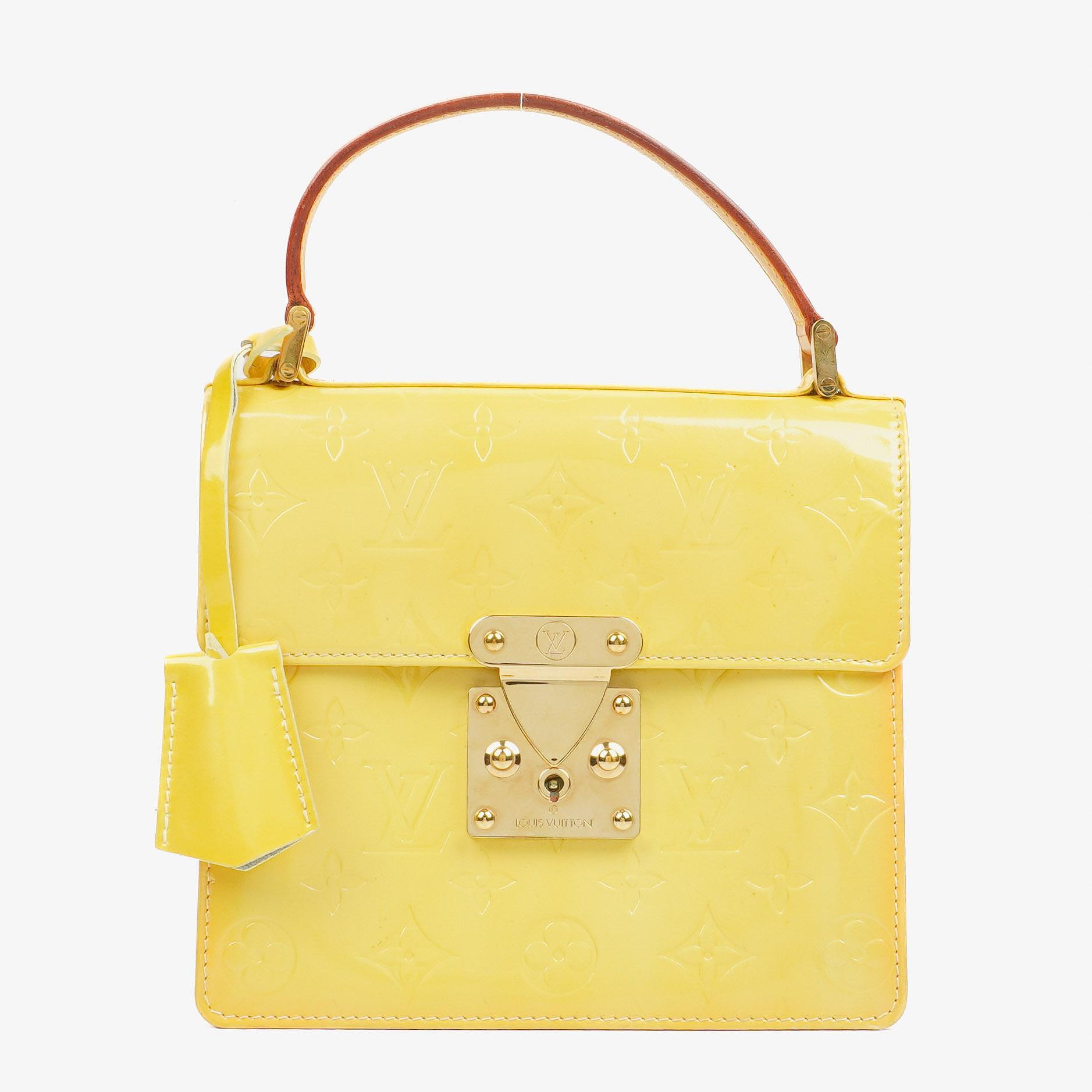 Louis Vuitton Yellow Monogram Vernis Spring Street Top Handle Bag