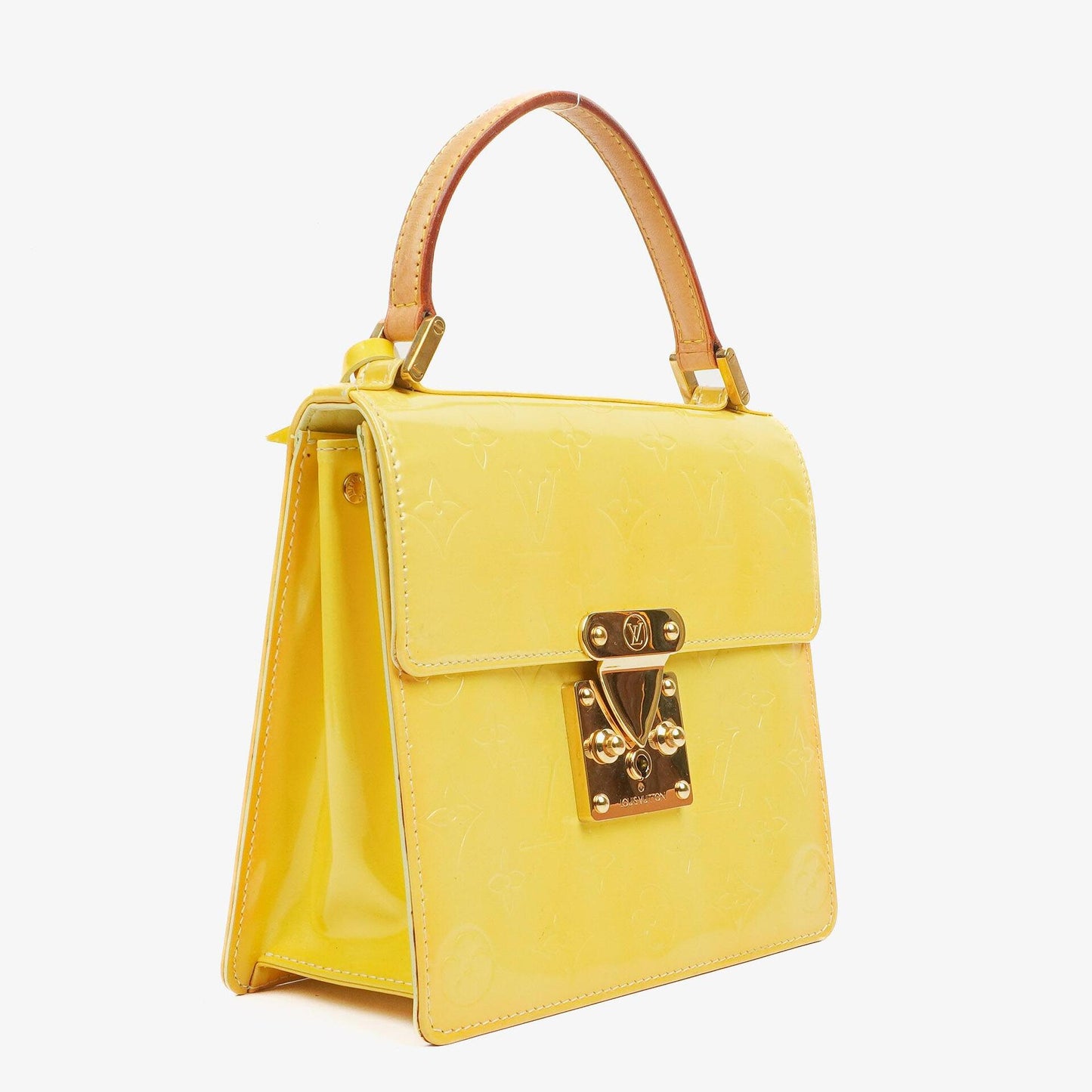 Louis Vuitton Yellow Monogram Vernis Spring Street Top Handle Bag
