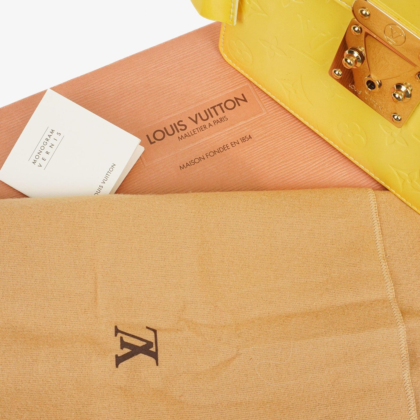 Louis Vuitton Yellow Monogram Vernis Spring Street Top Handle Bag